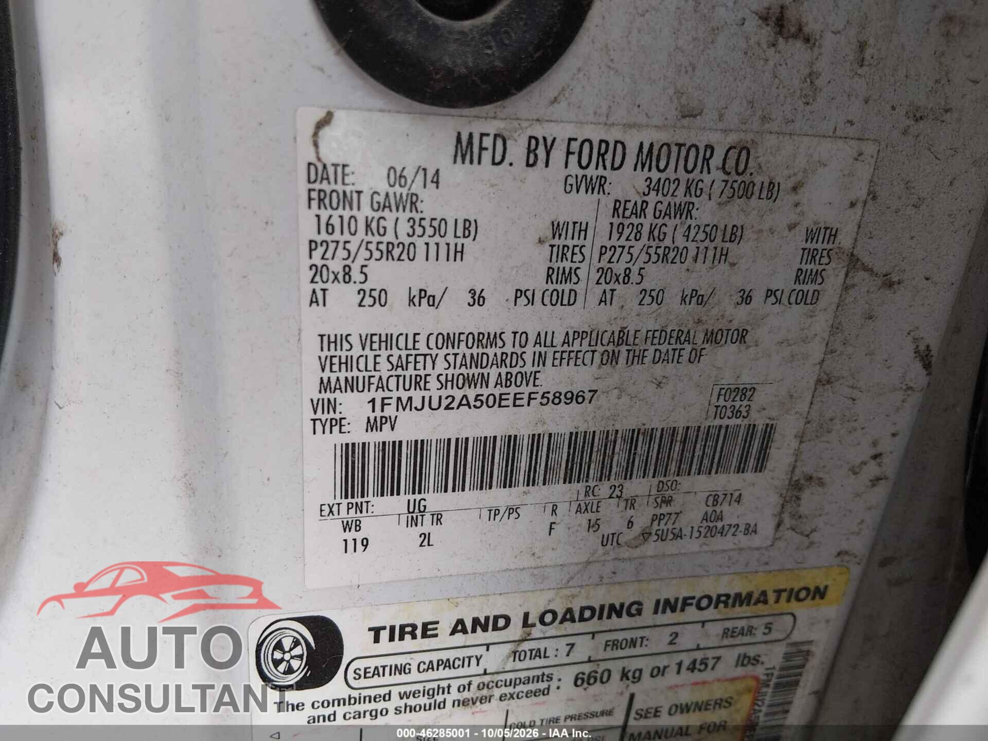 FORD EXPEDITION 2014 - 1FMJU2A50EEF58967
