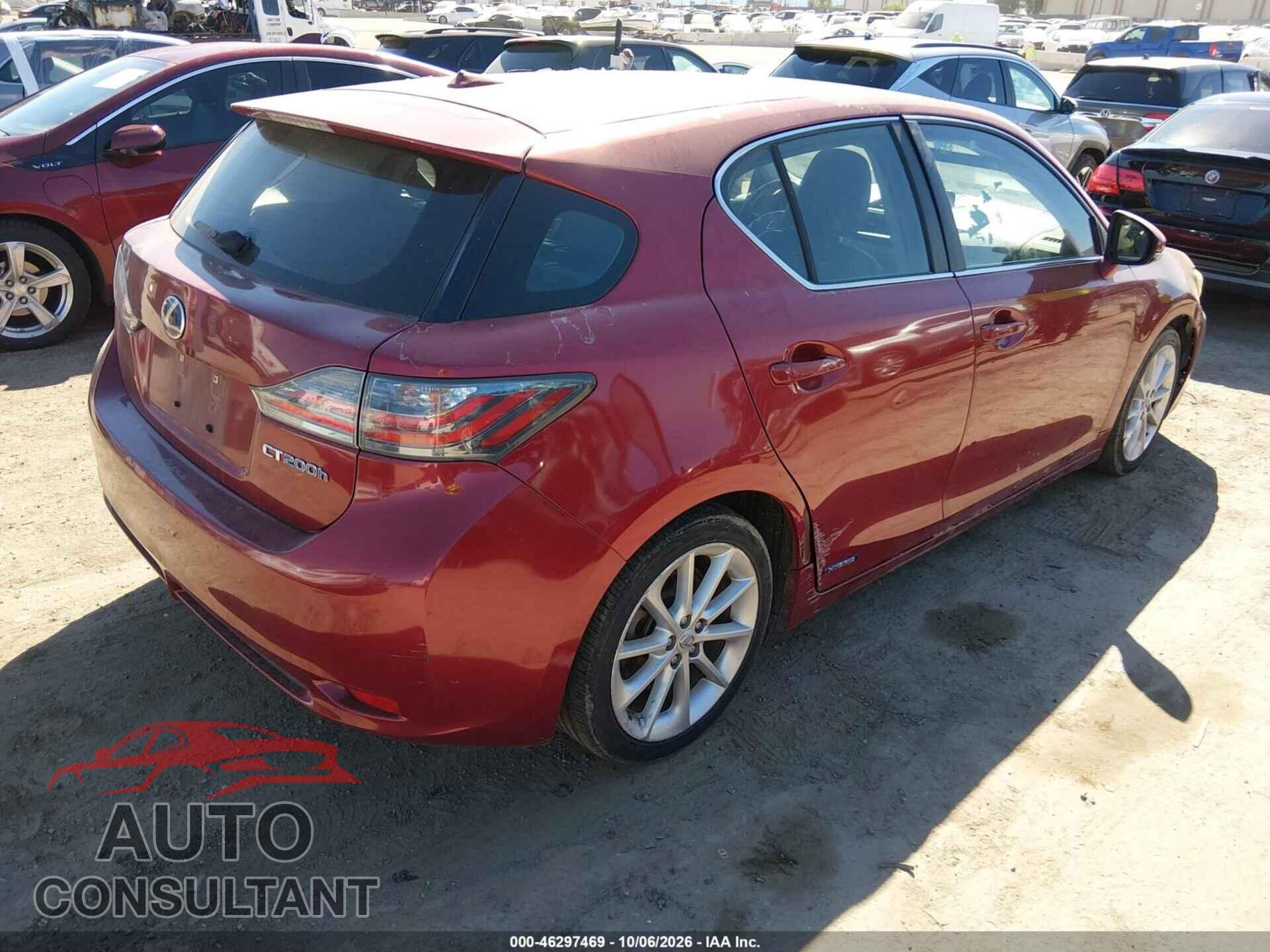 LEXUS CT 200H 2011 - JTHKD5BH2B2011407