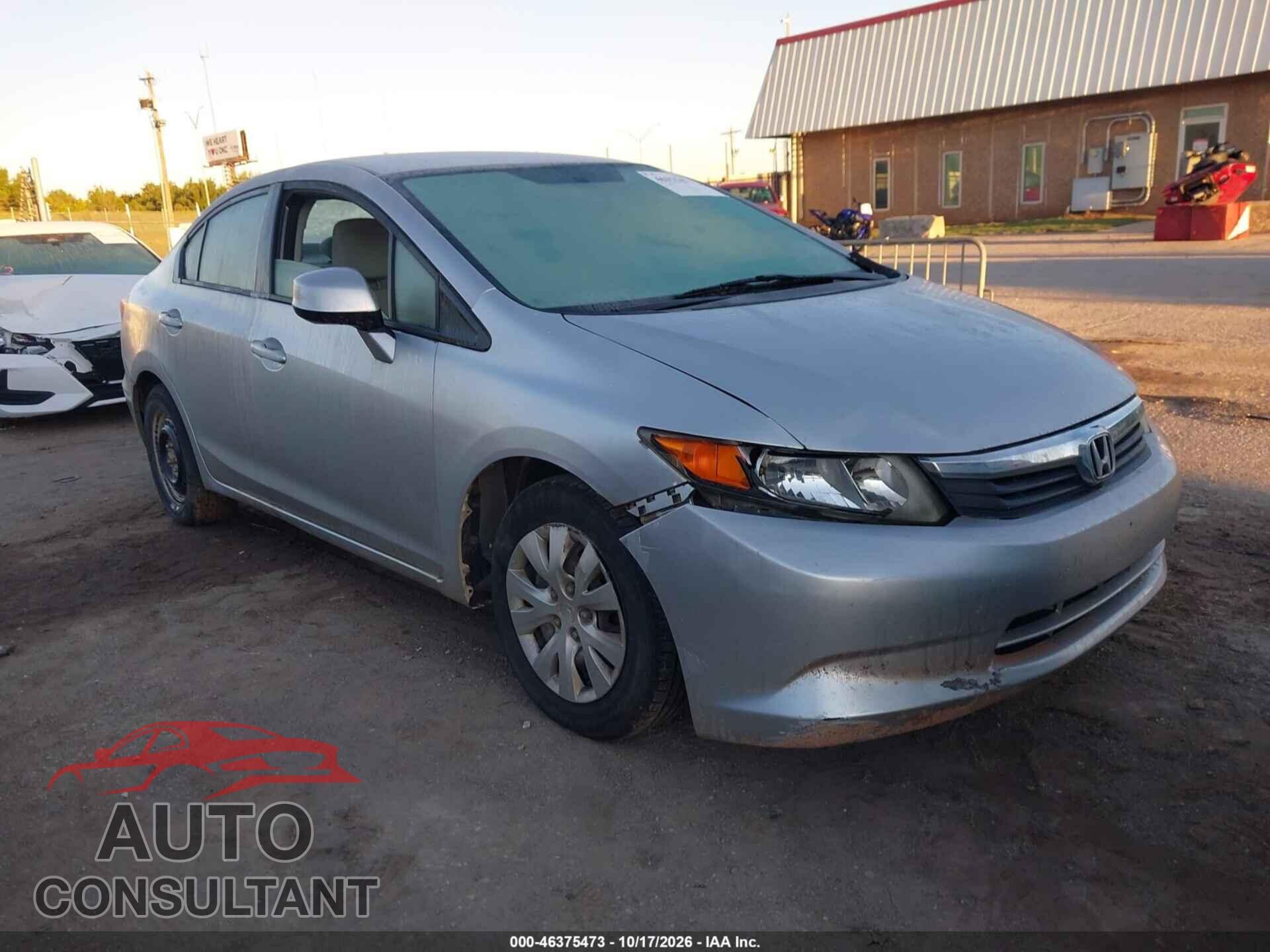 HONDA CIVIC 2012 - 19XFB2F59CE315636
