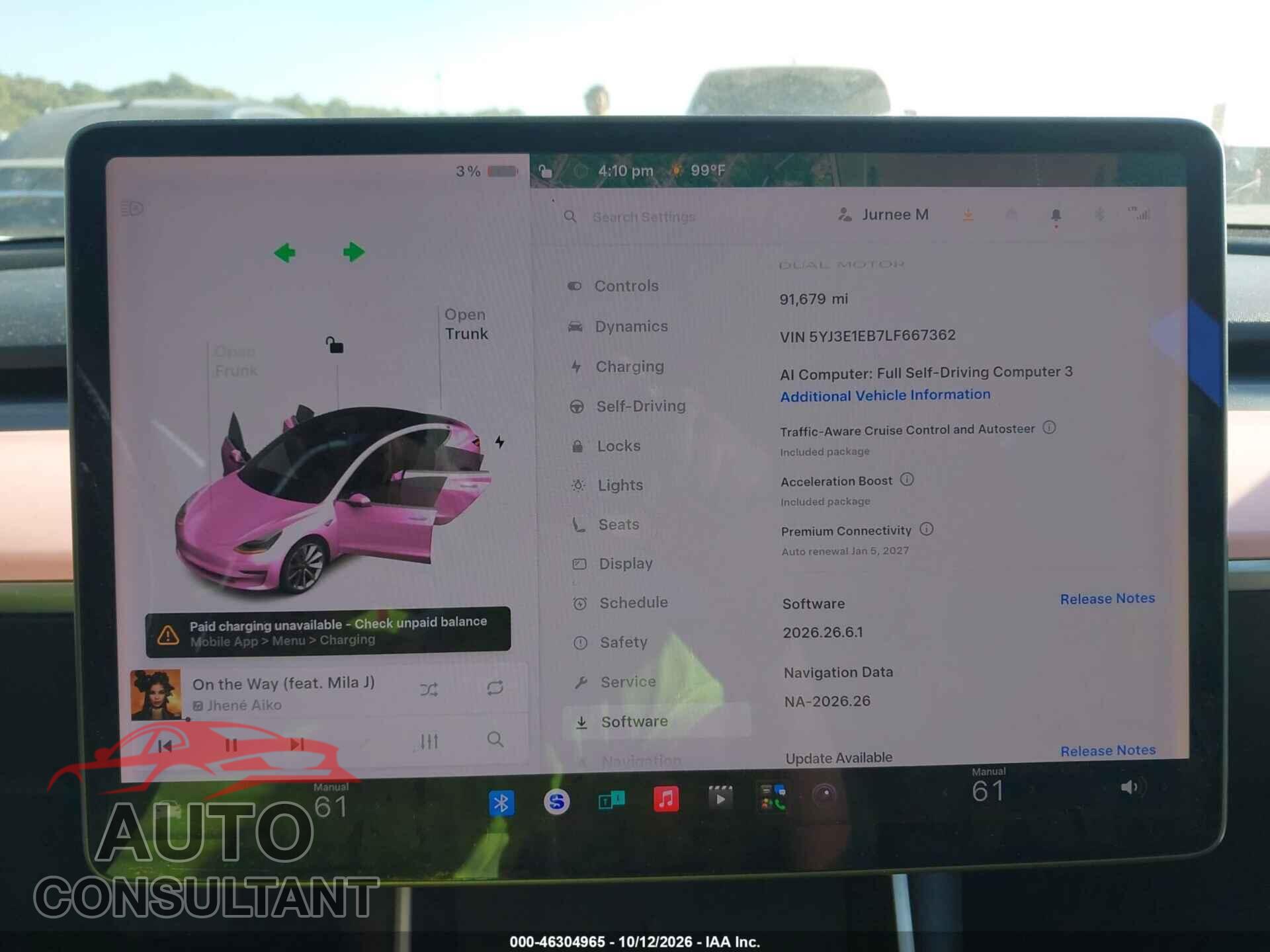 TESLA MODEL 3 2020 - 5YJ3E1EB7LF667362