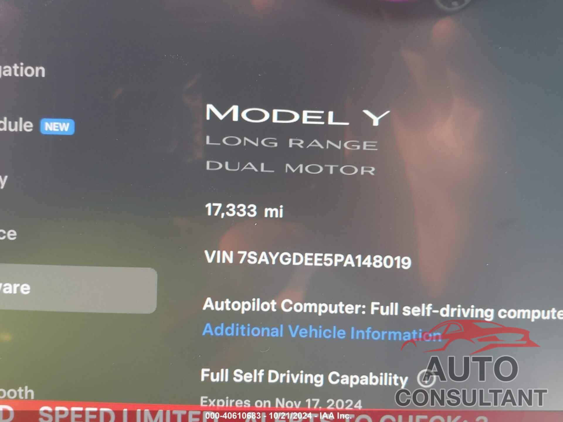 TESLA MODEL Y 2023 - 7SAYGDEE5PA148019