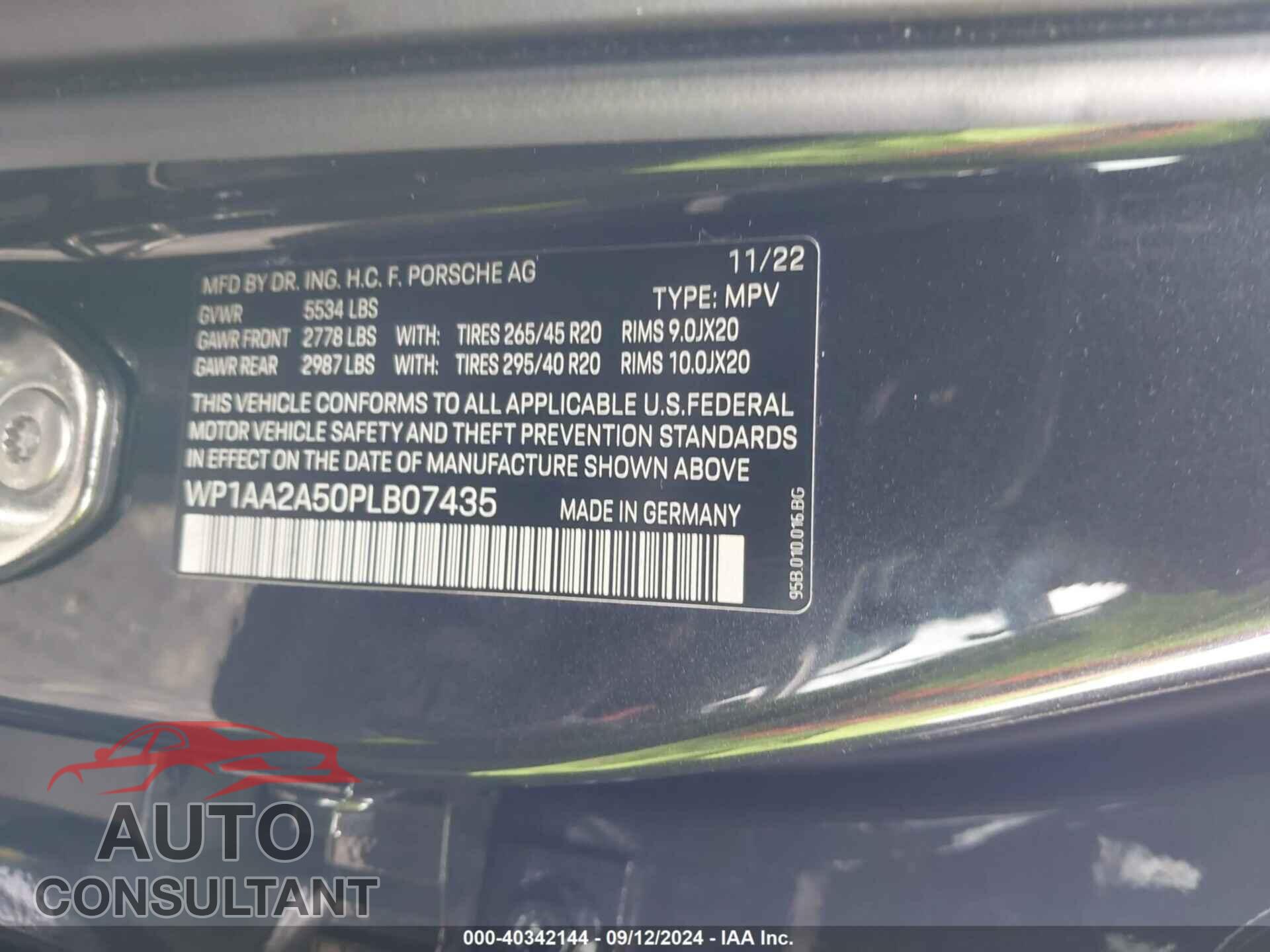 PORSCHE MACAN 2023 - WP1AA2A50PLB07435