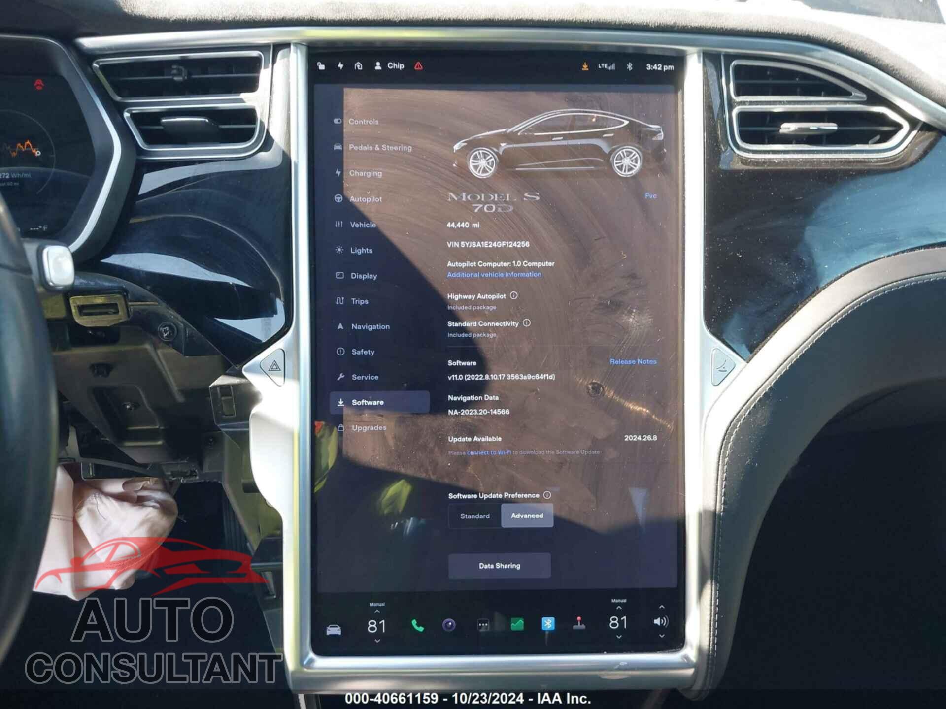 TESLA MODEL S 2016 - 5YJSA1E24GF124256