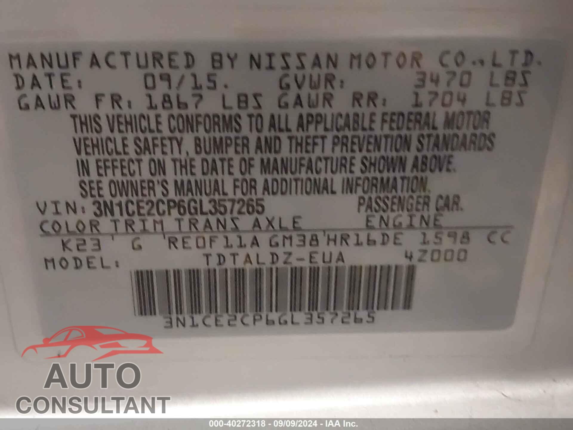 NISSAN VERSA NOTE 2016 - 3N1CE2CP6GL357265