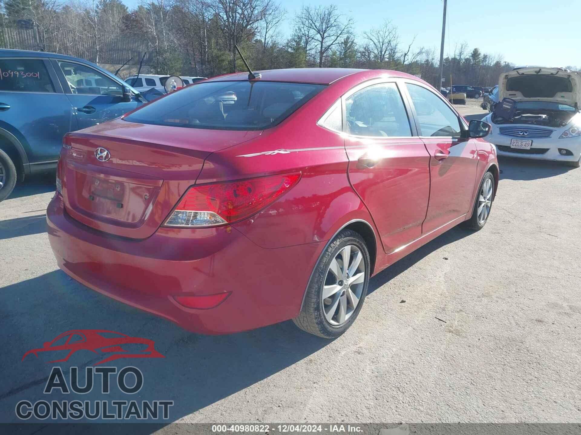 HYUNDAI ACCENT 2012 - KMHCU4AEXCU071203