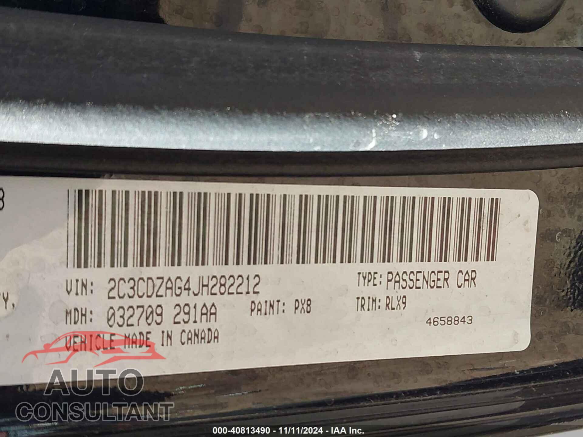 DODGE CHALLENGER 2018 - 2C3CDZAG4JH282212