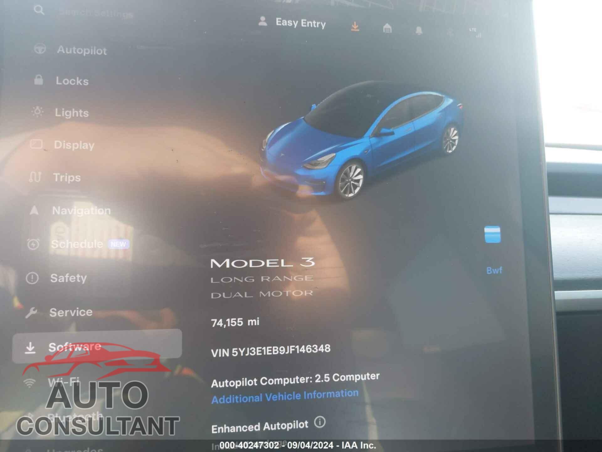 TESLA MODEL 3 2018 - 5YJ3E1EB9JF146348