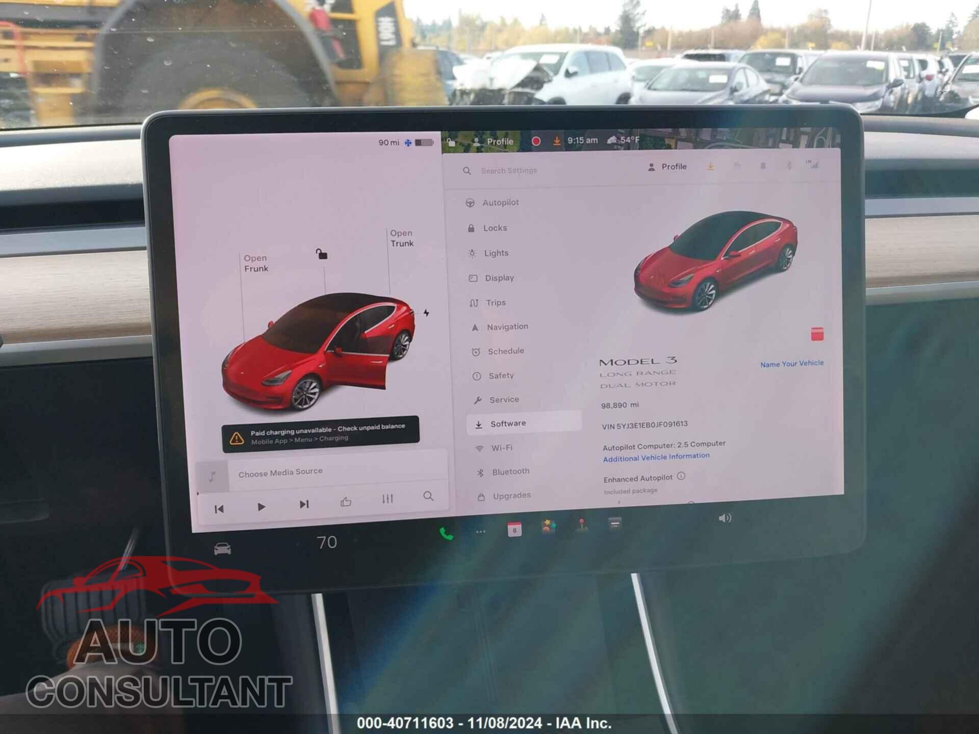 TESLA MODEL 3 2018 - 5YJ3E1EB0JF091613