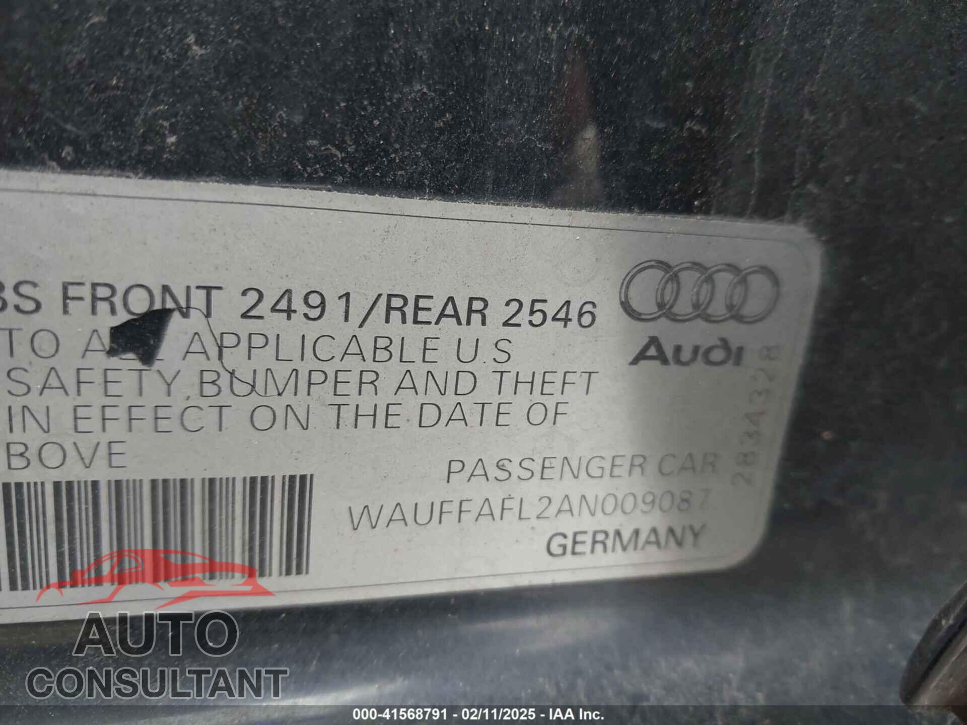 AUDI A4 2010 - WAUFFAFL2AN009087