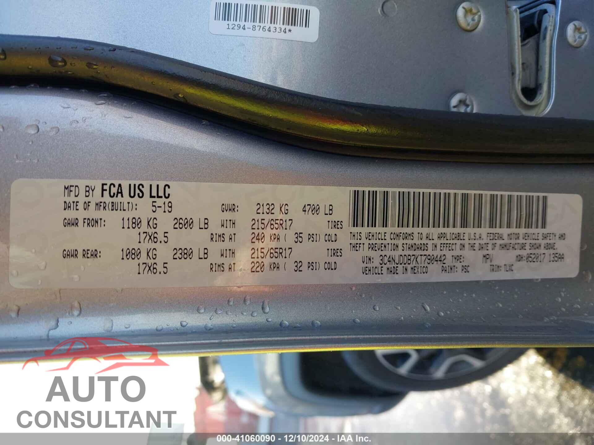 JEEP COMPASS 2019 - 3C4NJDDB7KT790442