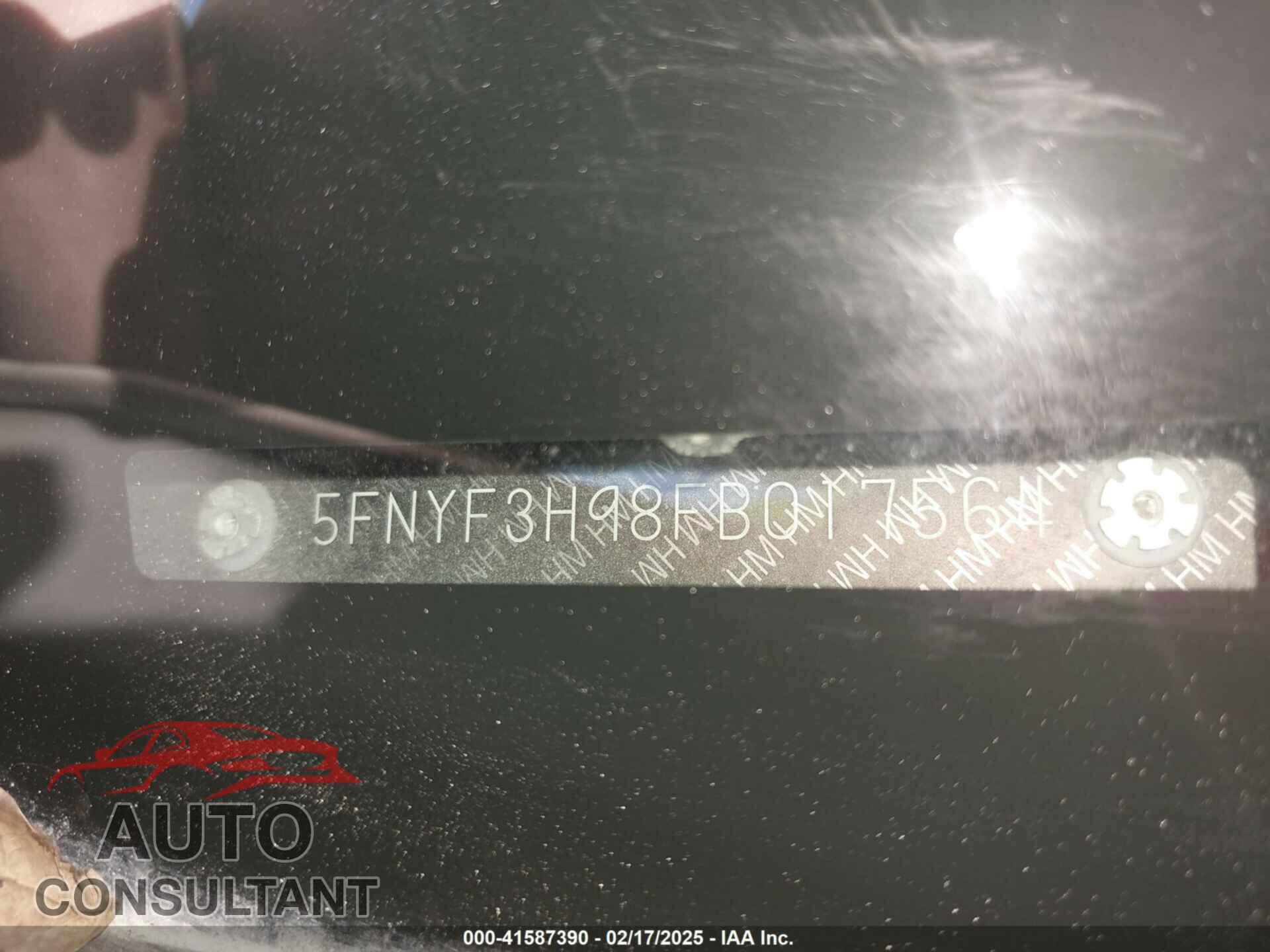 HONDA PILOT 2015 - 5FNYF3H98FB017564