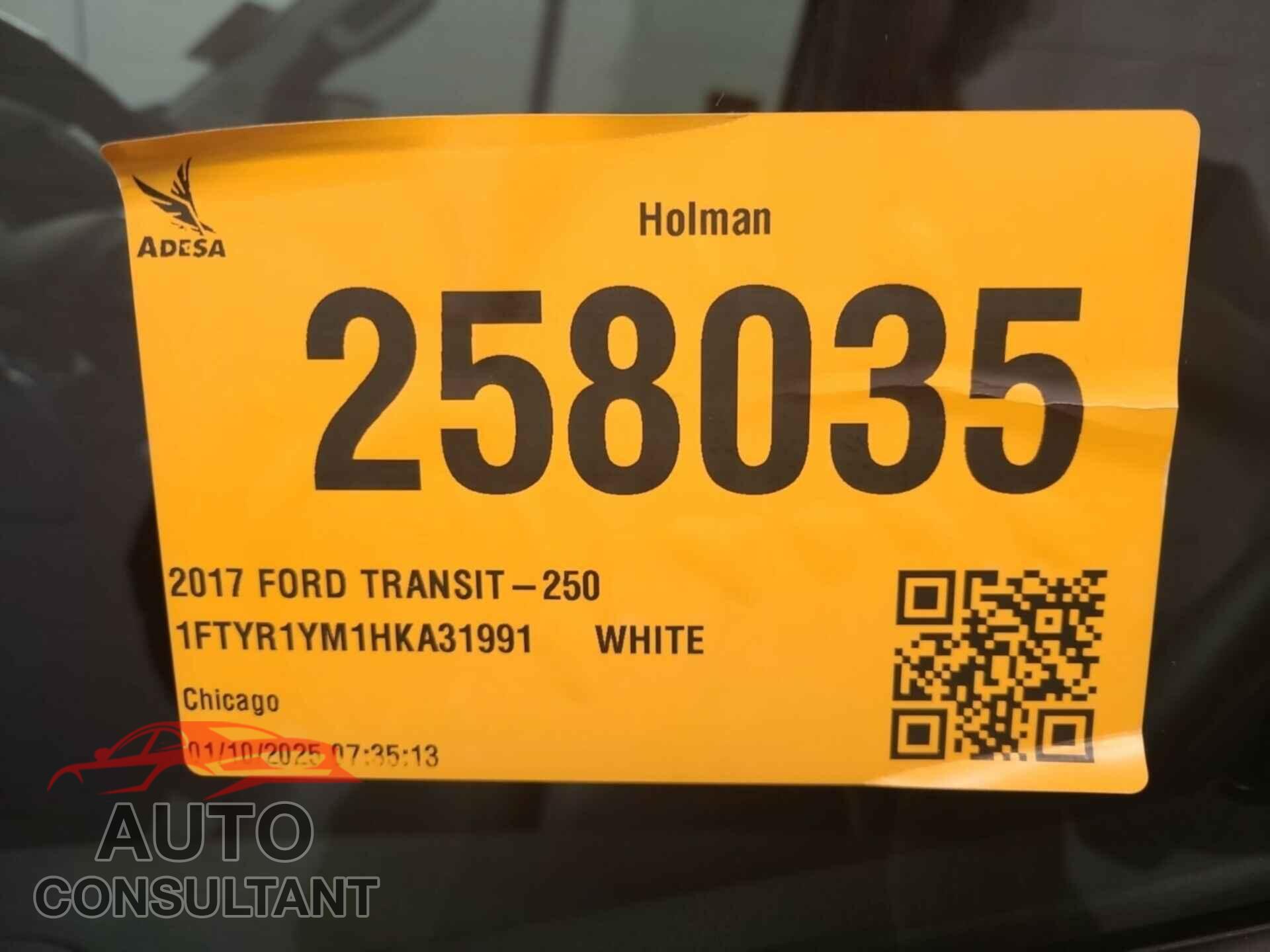 FORD TRANSIT 2017 - 1FTYR1YM1HKA31991