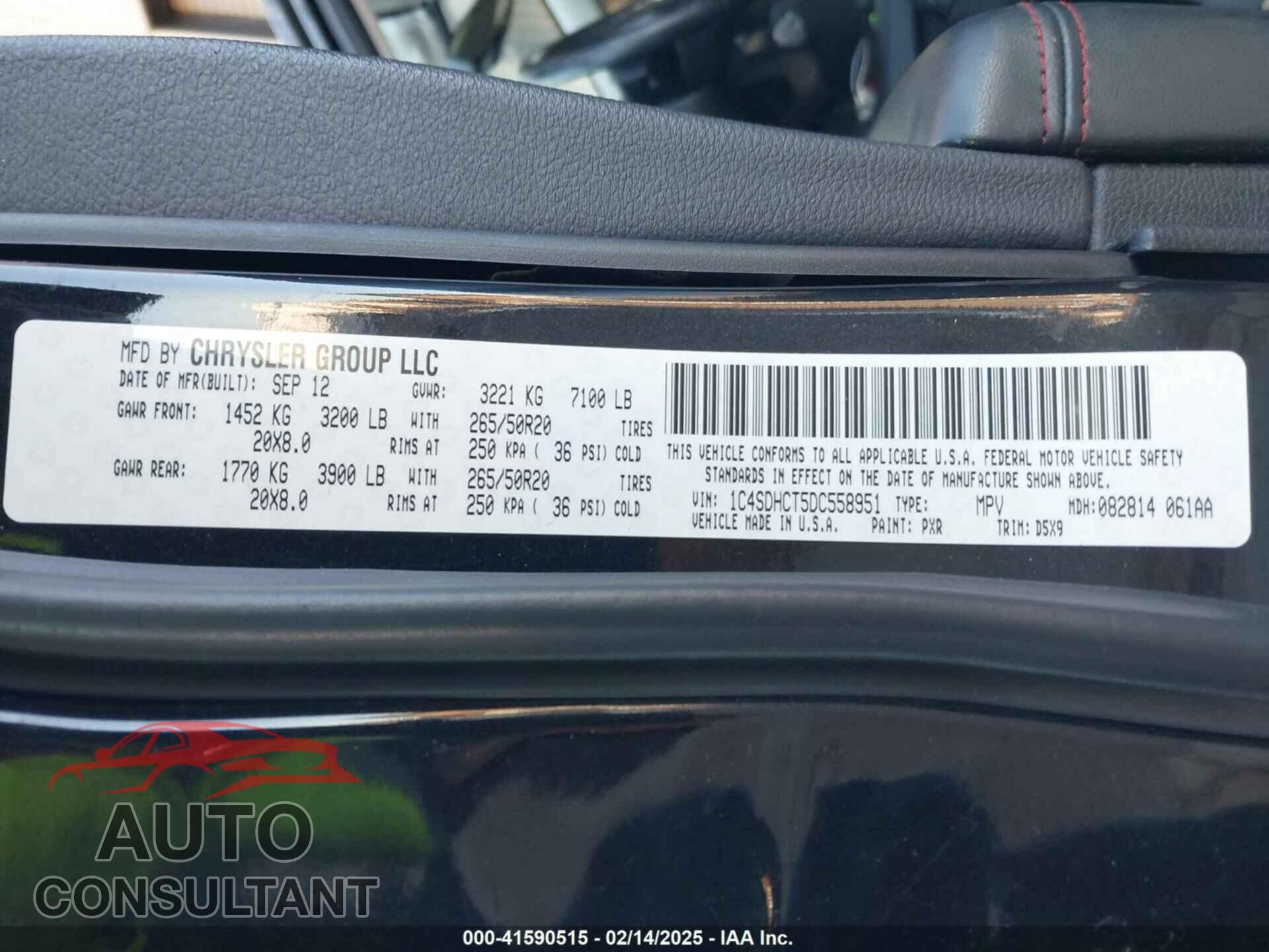DODGE DURANGO 2013 - 1C4SDHCT5DC558951