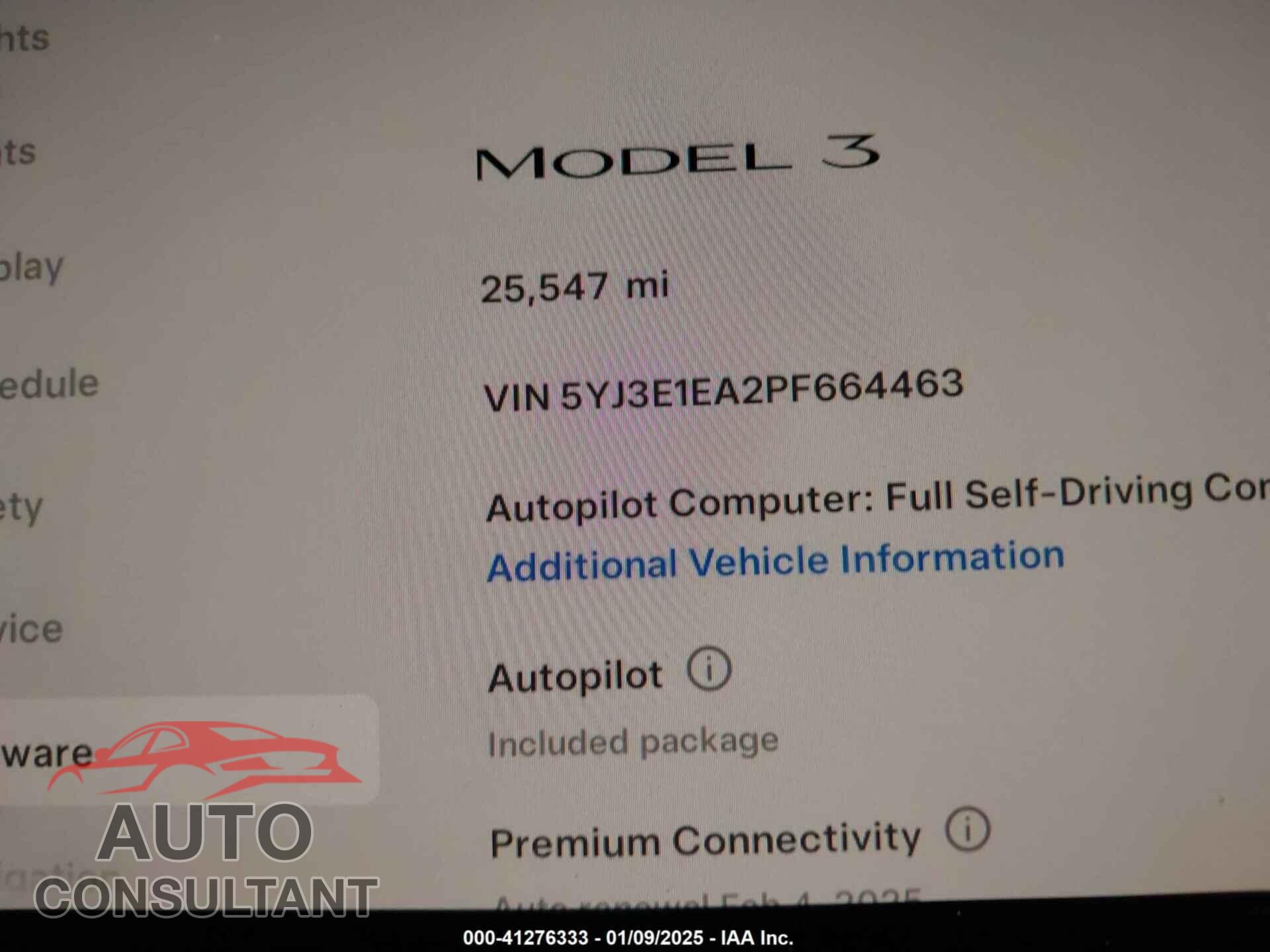 TESLA MODEL 3 2023 - 5YJ3E1EA2PF664463