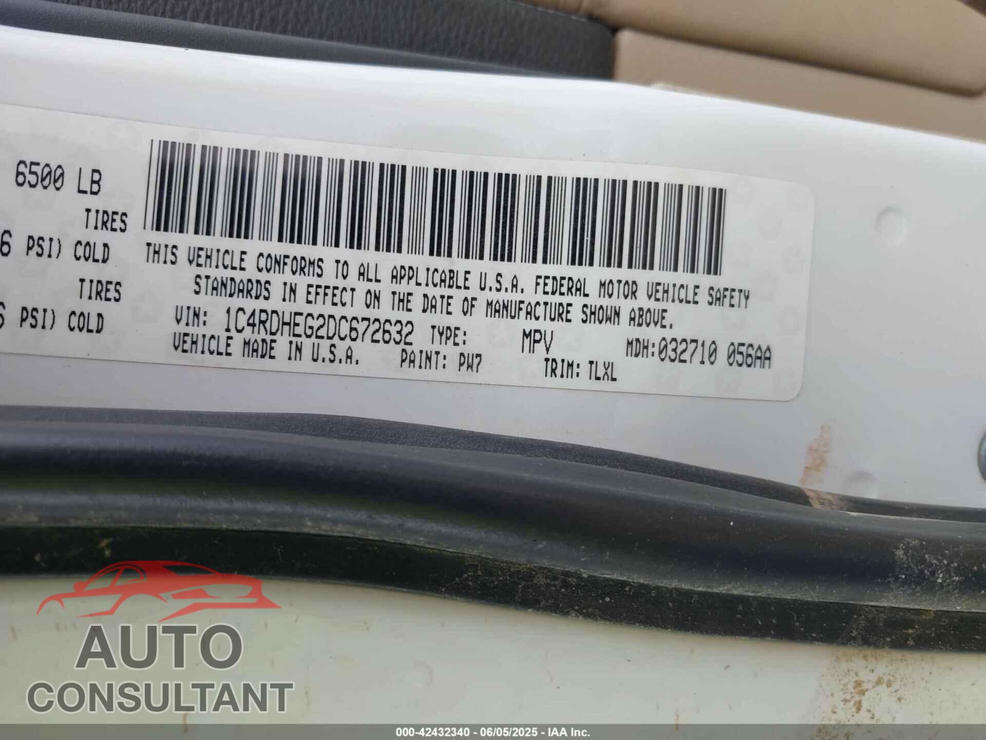 DODGE DURANGO 2013 - 1C4RDHEG2DC672632