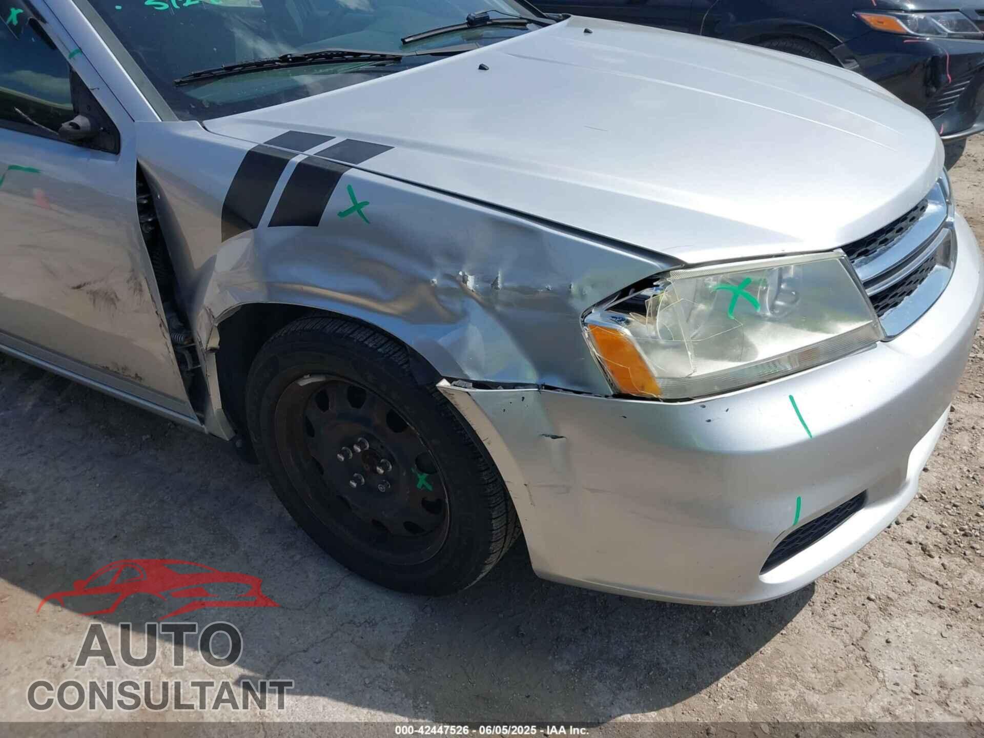 DODGE AVENGER 2012 - 1C3CDZAB1CN133545