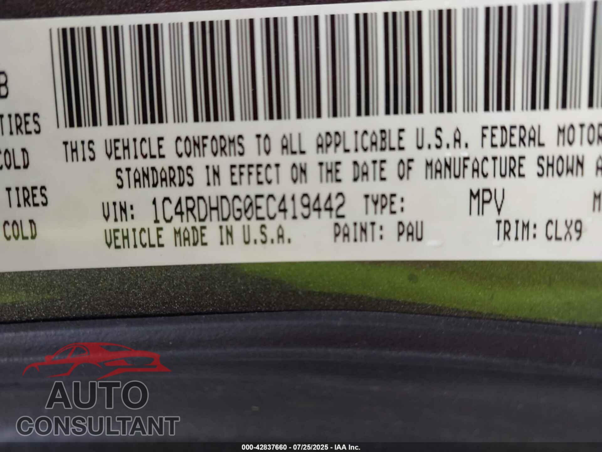 DODGE DURANGO 2014 - 1C4RDHDG0EC419442
