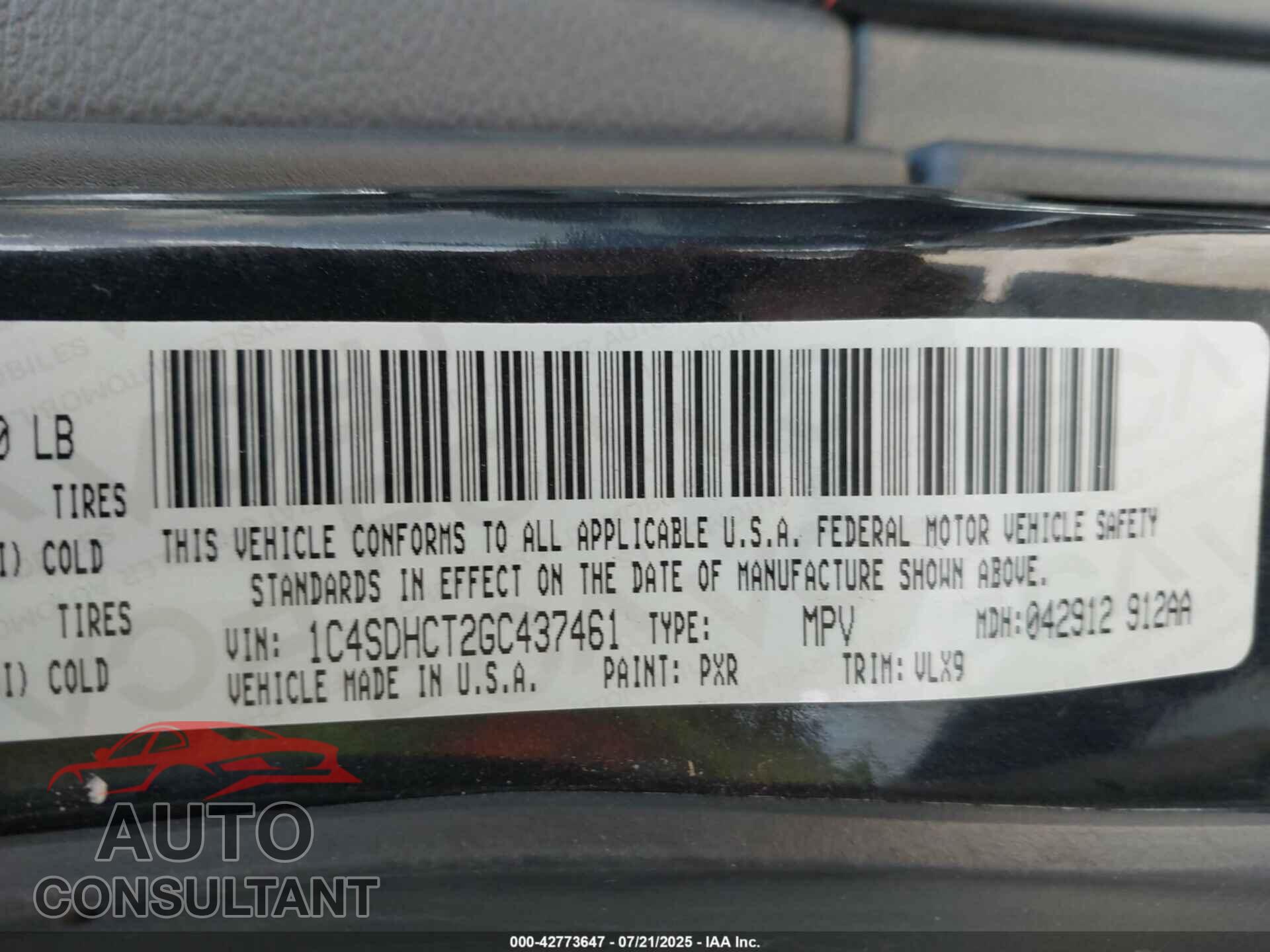 DODGE DURANGO 2016 - 1C4SDHCT2GC437461