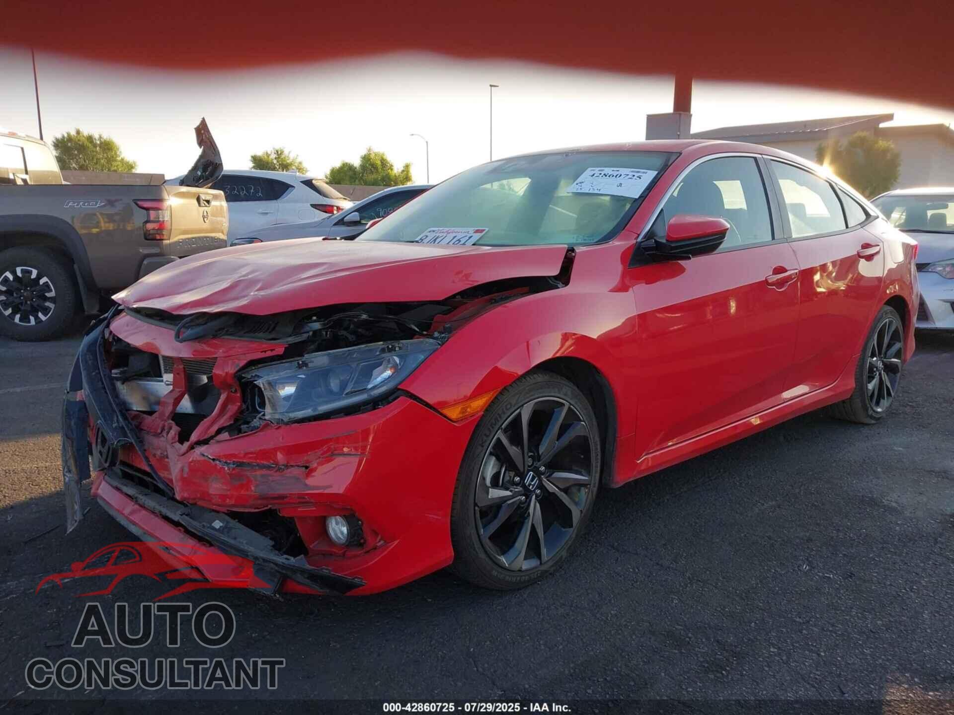 HONDA CIVIC 2019 - 2HGFC2F83KH520848