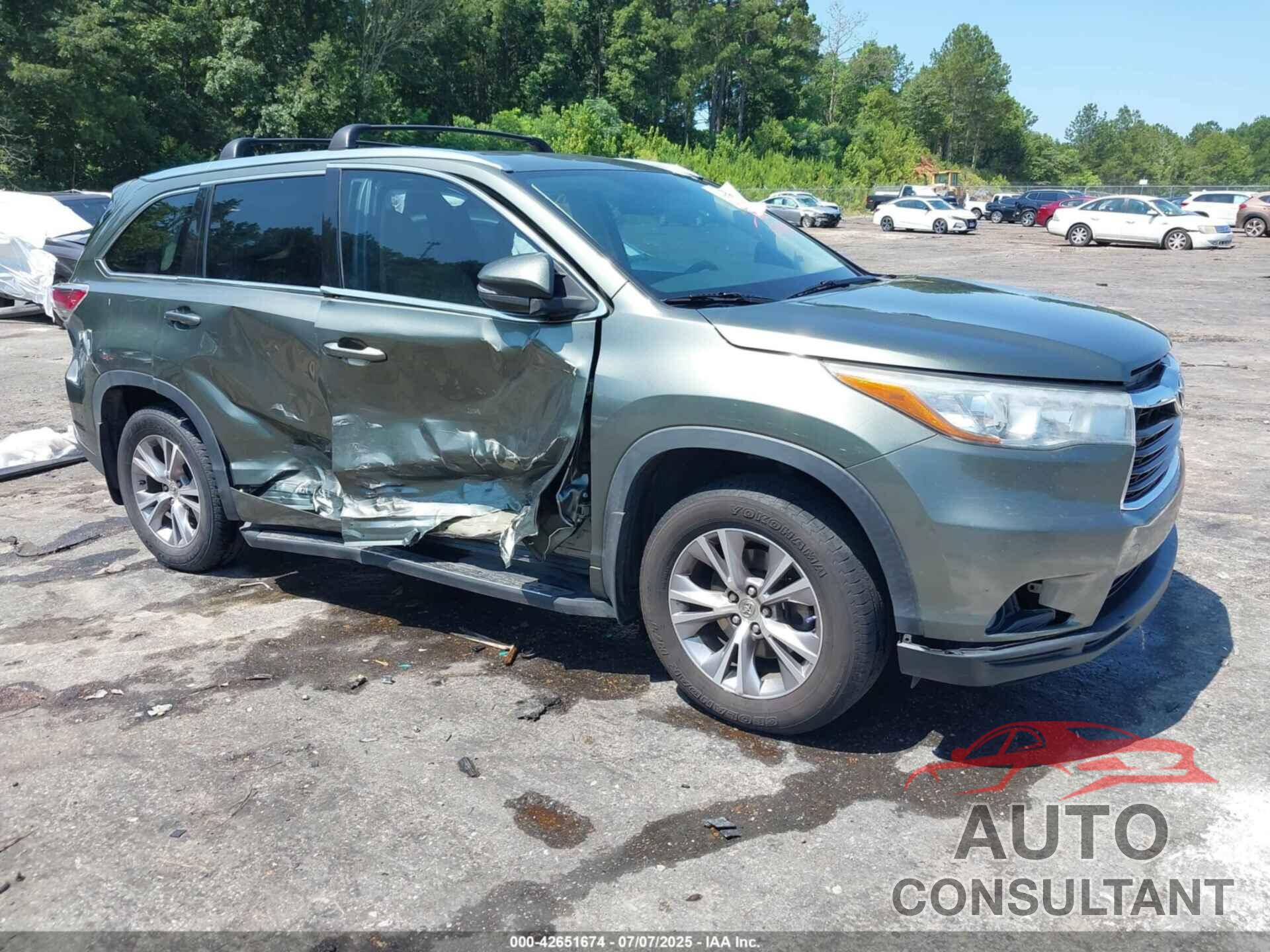 TOYOTA HIGHLANDER 2015 - 5TDKKRFH3FS074068