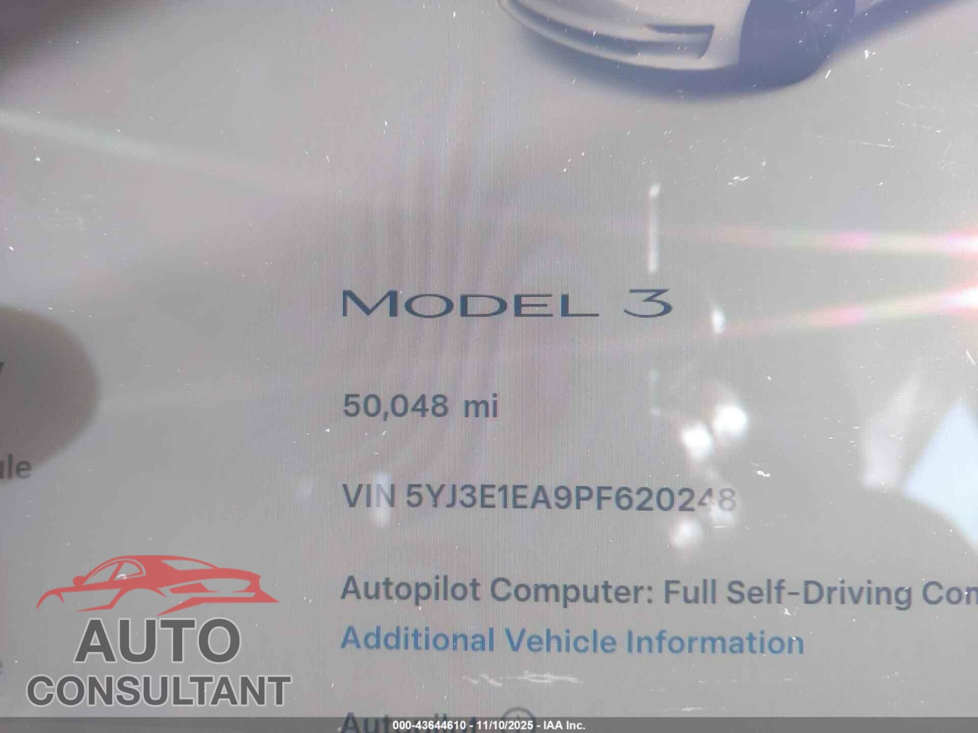 TESLA MODEL 3 2023 - 5YJ3E1EA9PF620248