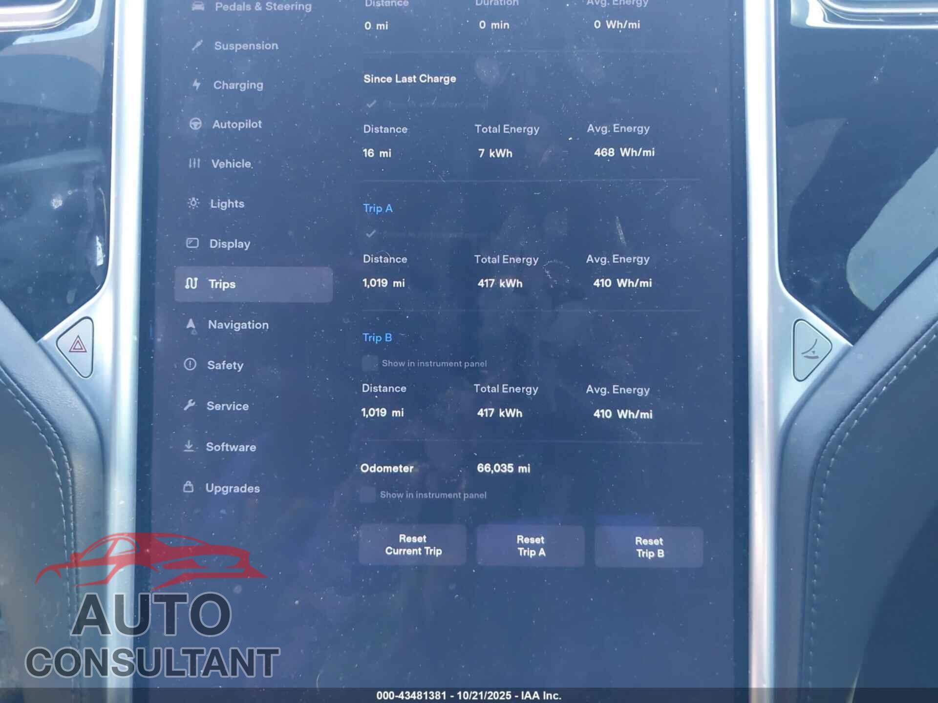 TESLA MODEL S 2017 - 5YJSA1E25HF213092