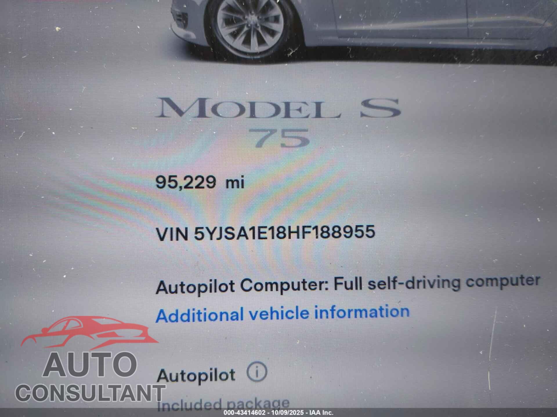 TESLA MODEL S 2017 - 5YJSA1E18HF188955