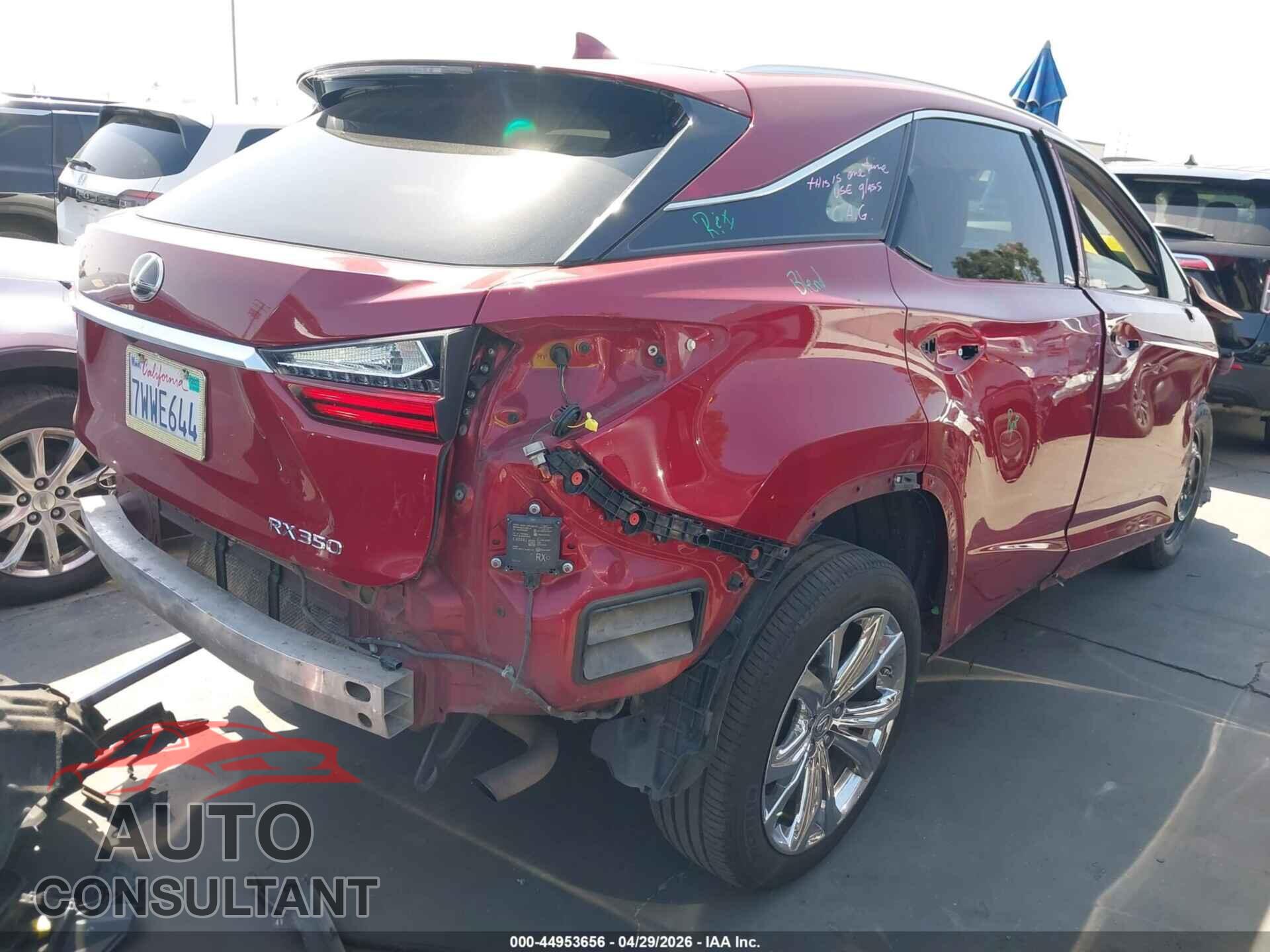 LEXUS RX 350 2017 - 2T2ZZMCA4HC051992