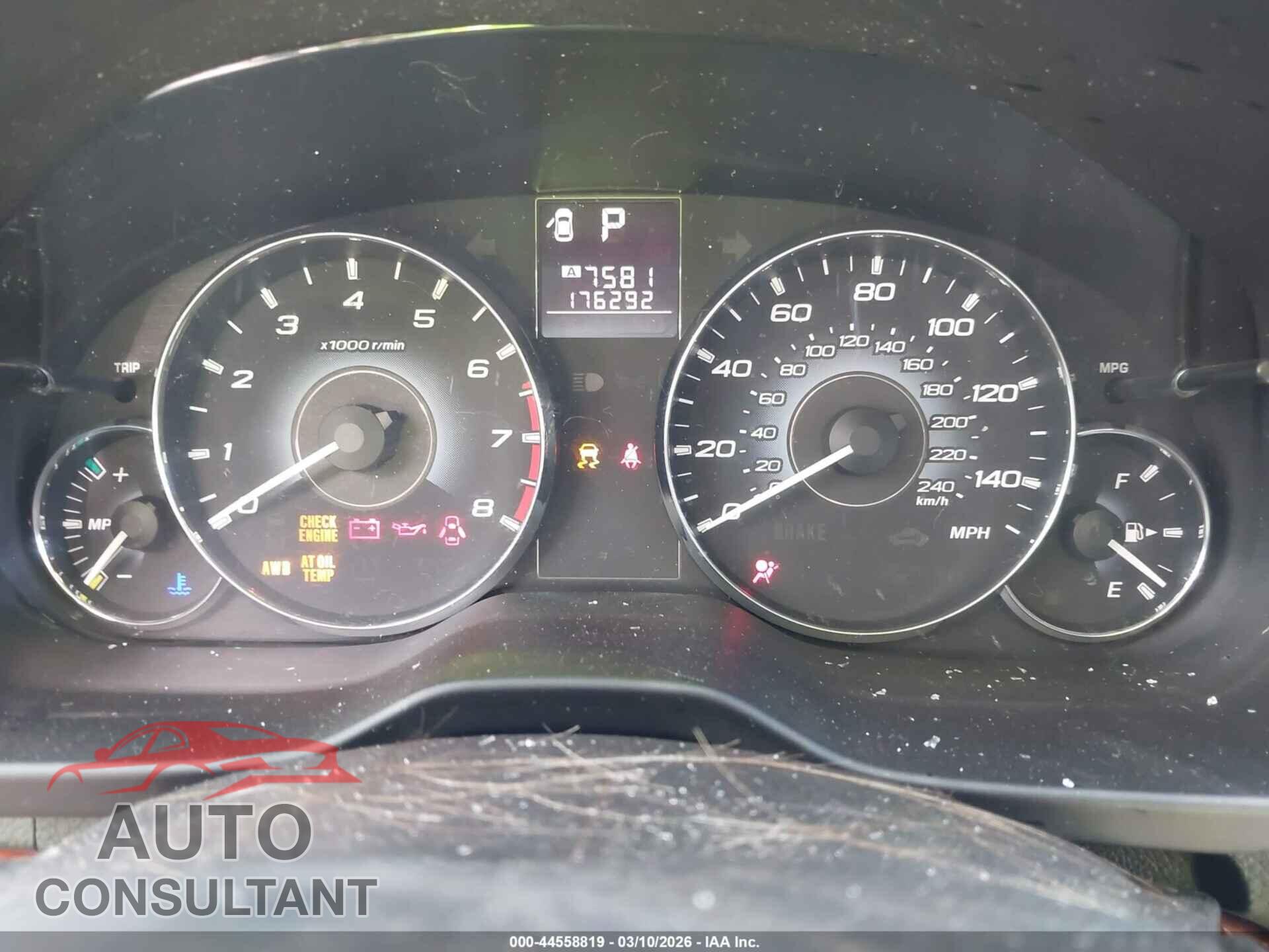 SUBARU OUTBACK 2010 - 4S4BRBKC8A3358850
