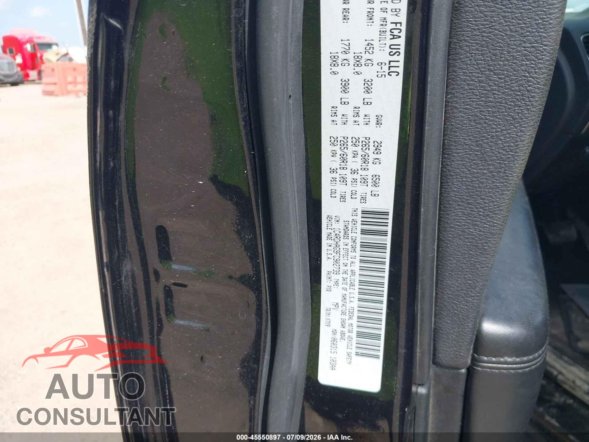 DODGE DURANGO 2015 - 1C4RDHAG9FC902739