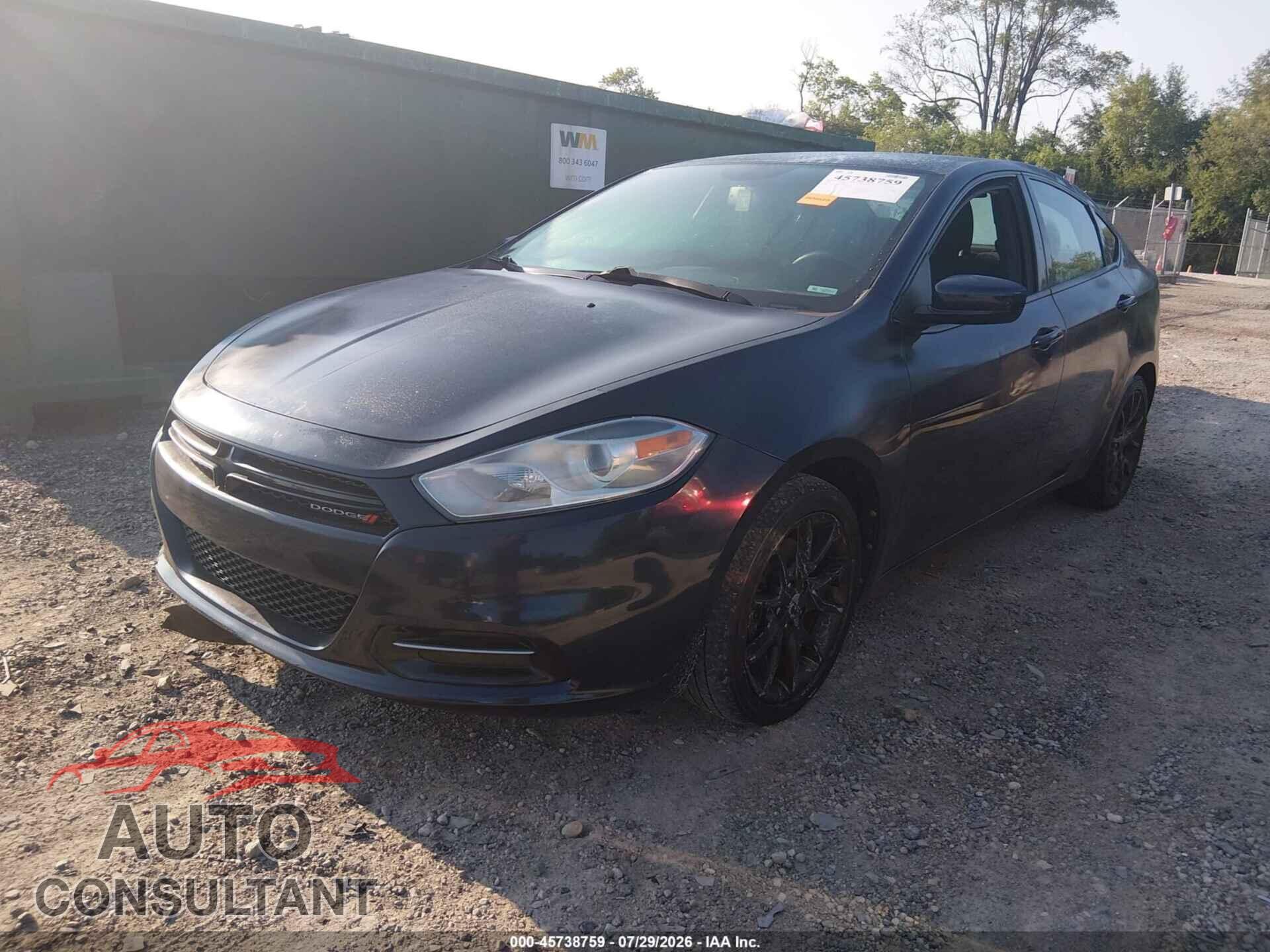 DODGE DART 2013 - 1C3CDFBA8DD204462