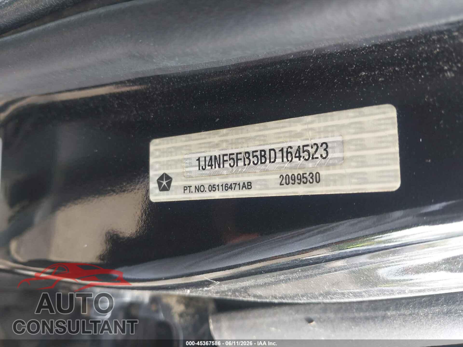 JEEP COMPASS 2011 - 1J4NF5FB5BD164523