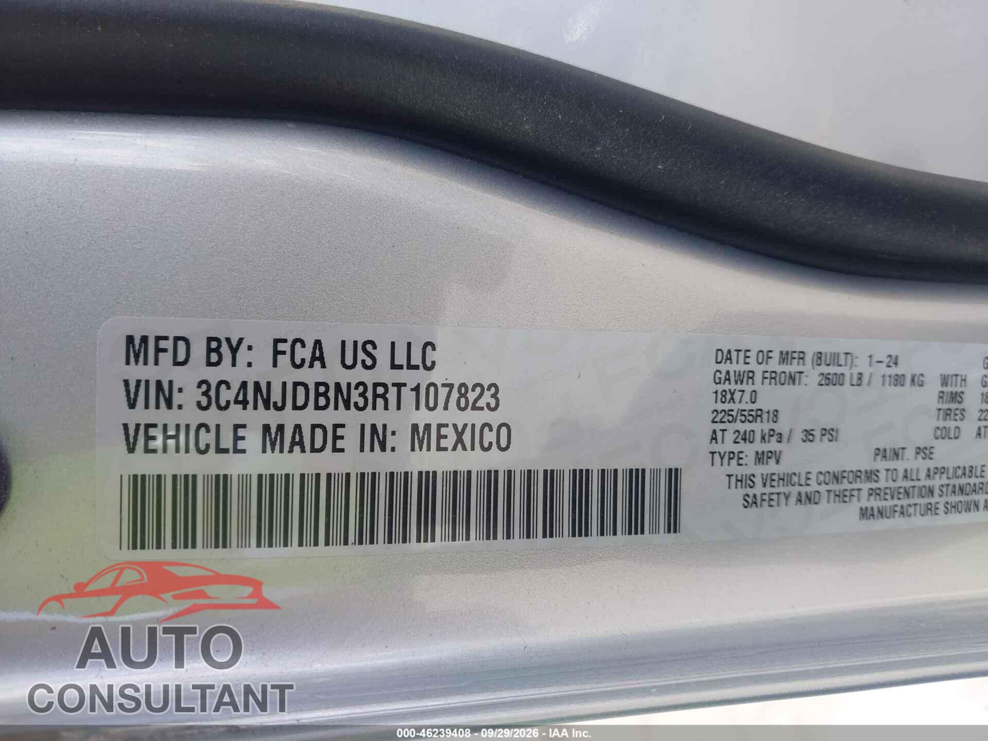 JEEP COMPASS 2024 - 3C4NJDBN3RT107823