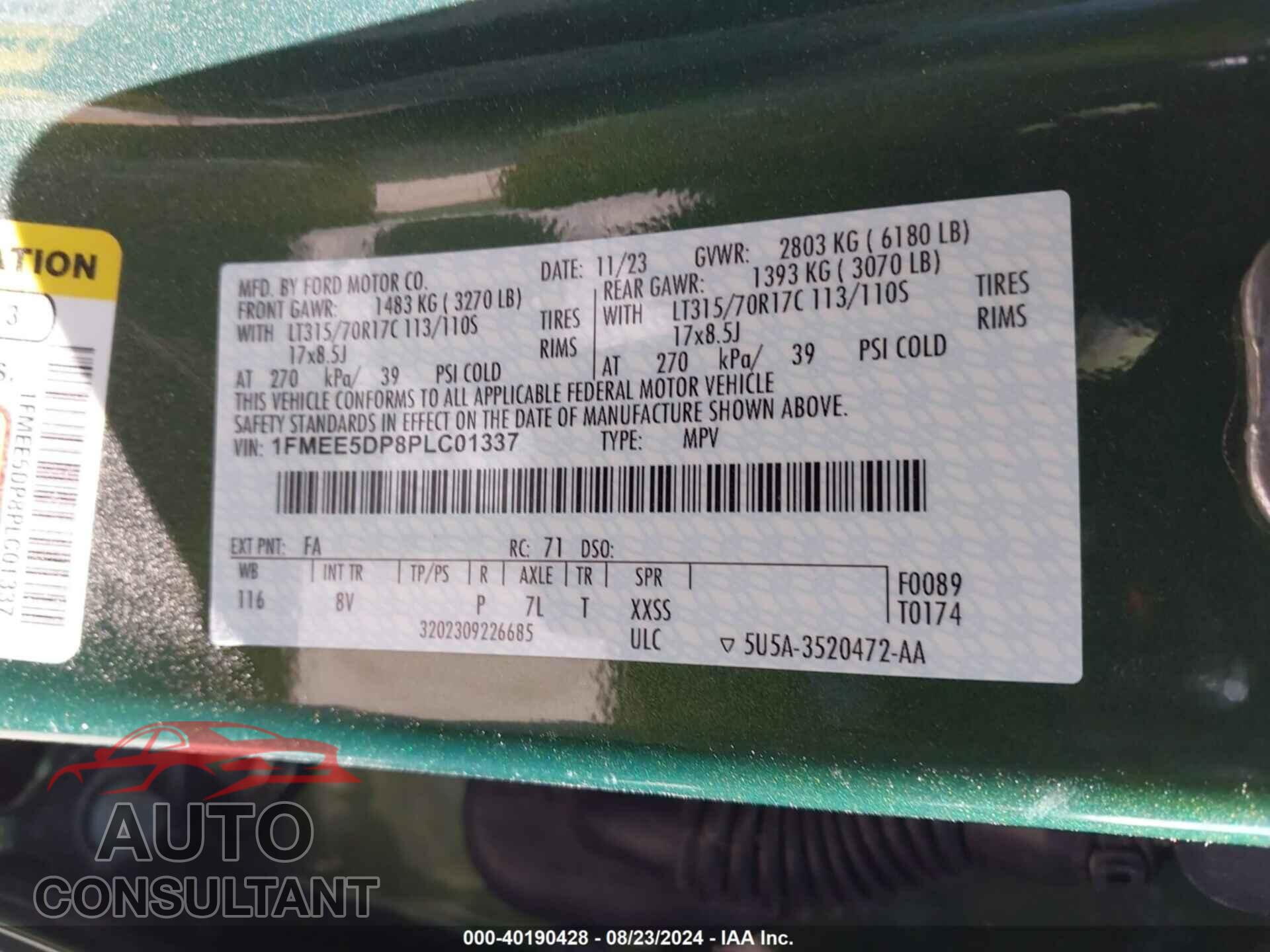 FORD BRONCO 2023 - 1FMEE5DP8PLC01337