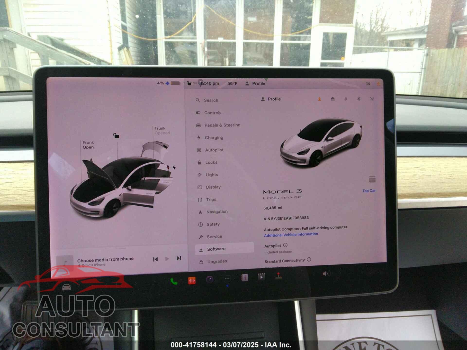 TESLA MODEL 3 2018 - 5YJ3E1EA9JF053983