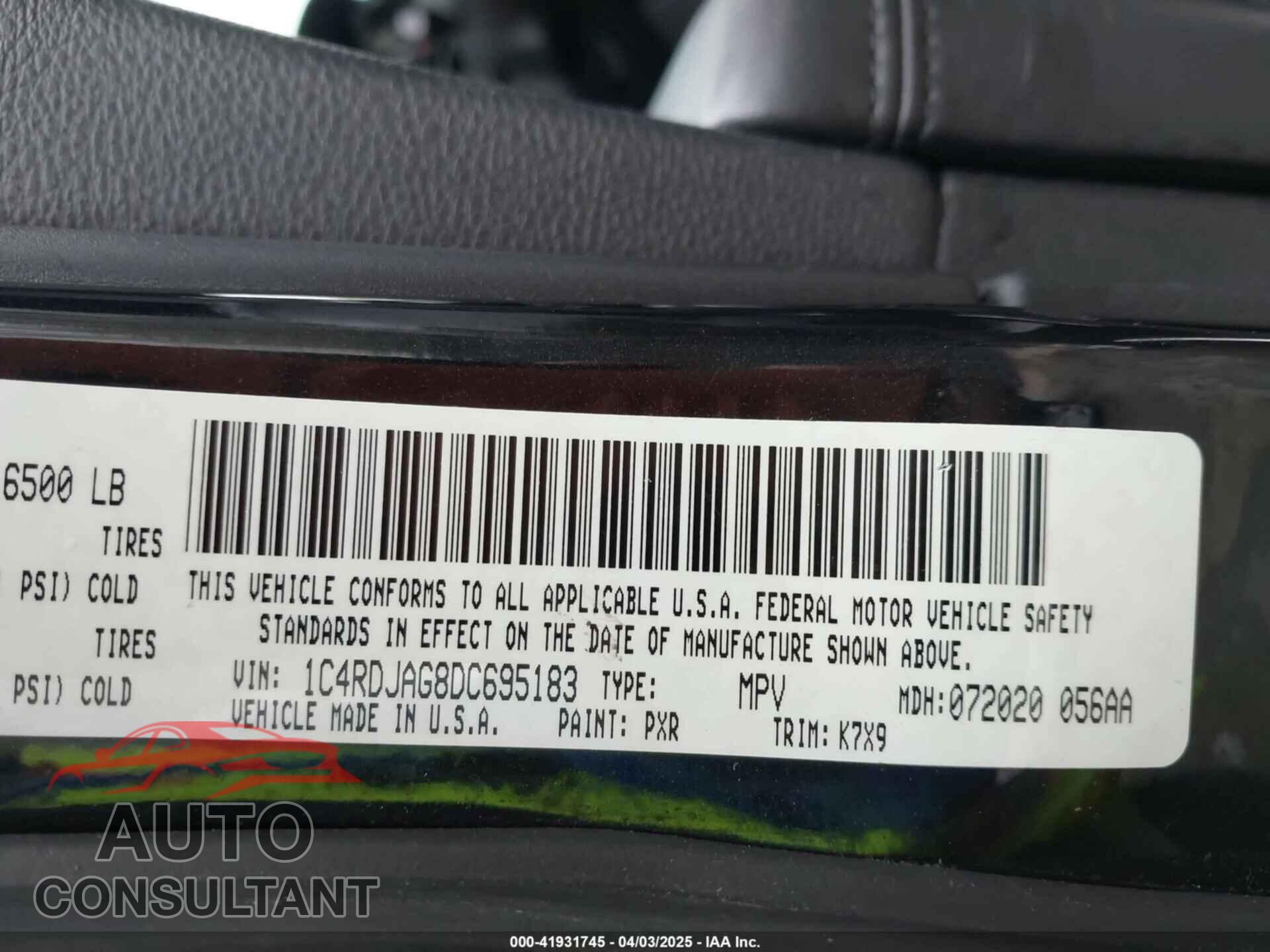DODGE DURANGO 2013 - 1C4RDJAG8DC695183