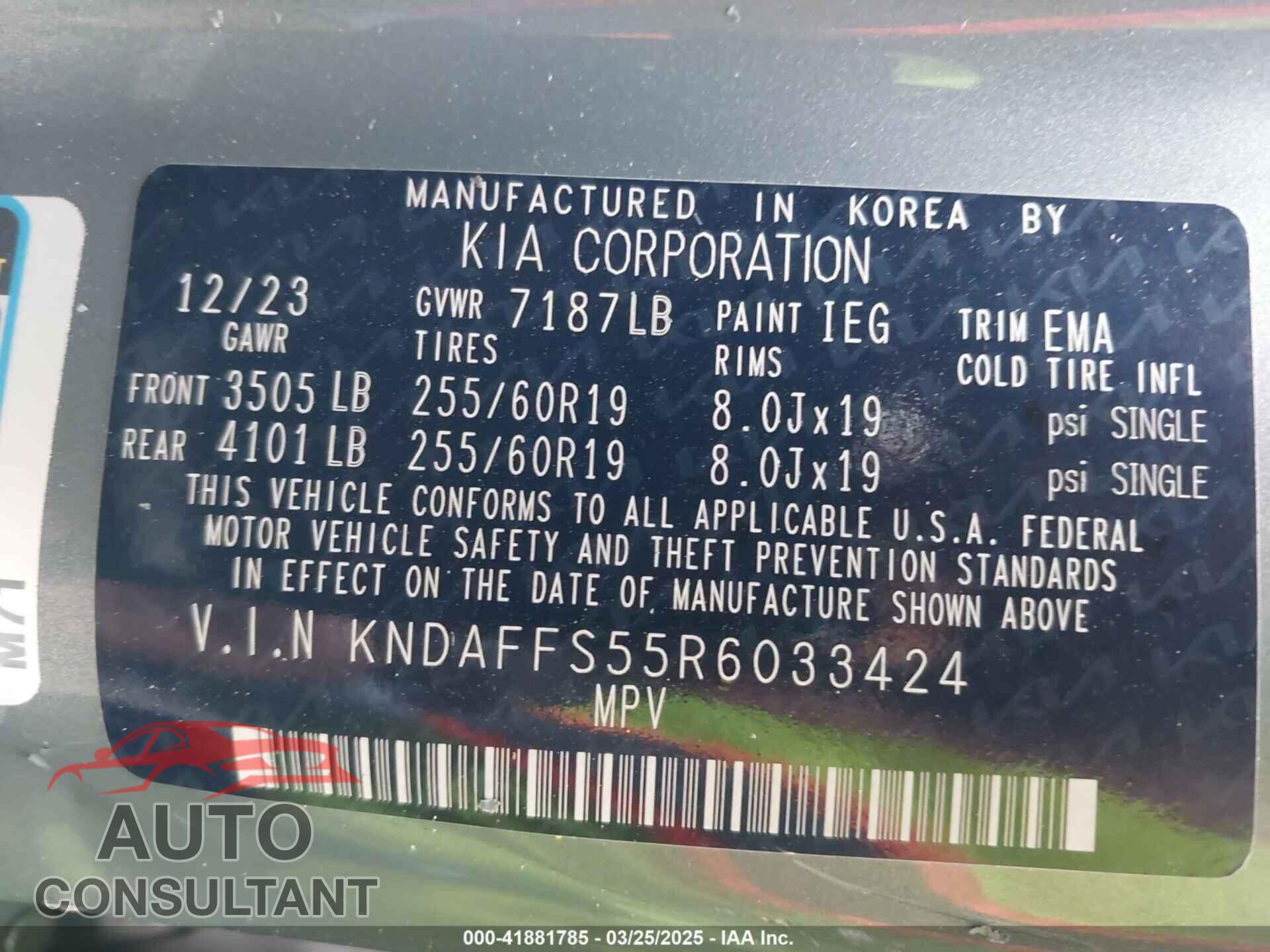 KIA EV9 2024 - KNDAFFS55R6033424