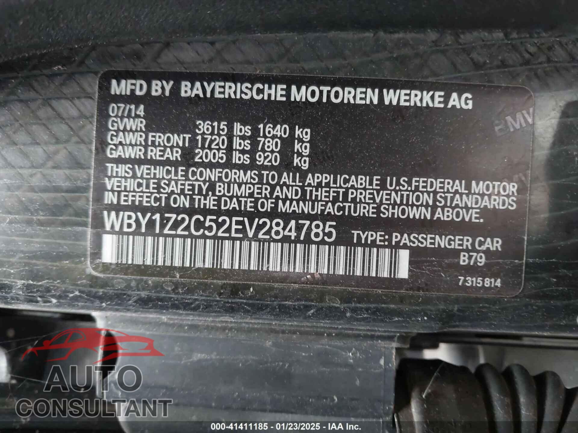 BMW I3 2014 - WBY1Z2C52EV284785