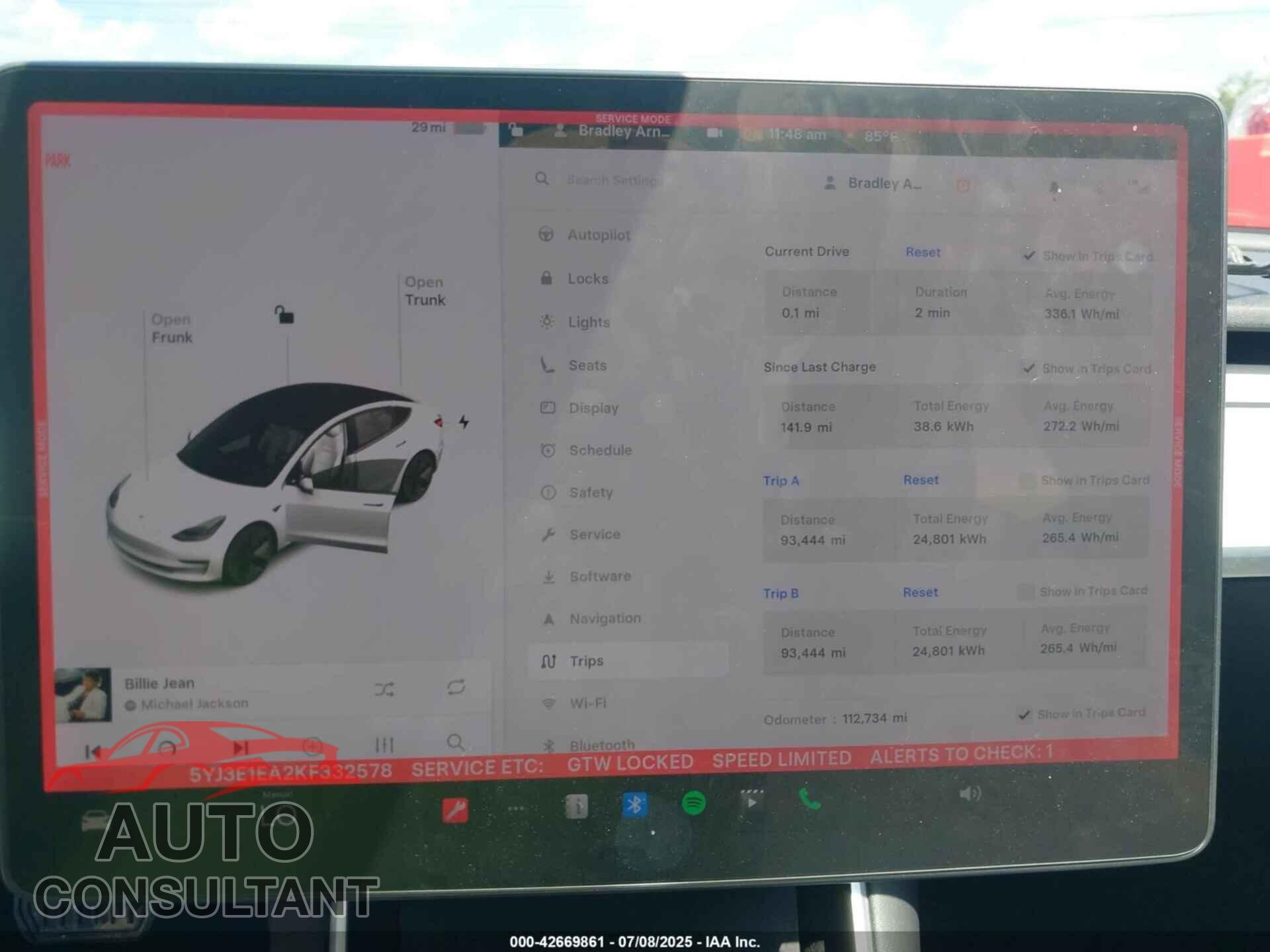 TESLA MODEL 3 2019 - 5YJ3E1EA2KF332578