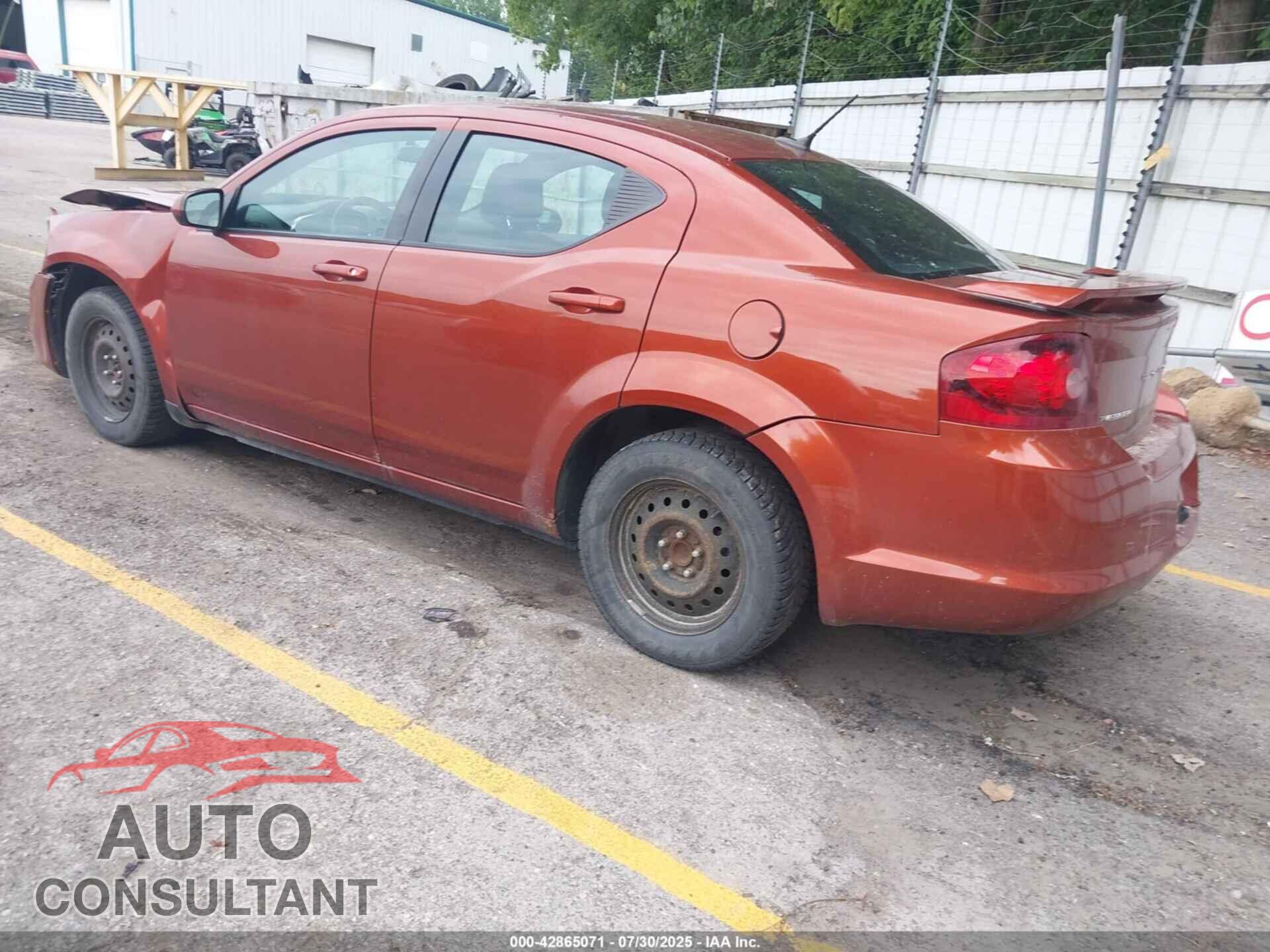 DODGE AVENGER 2012 - 1C3CDZCB6CN212075