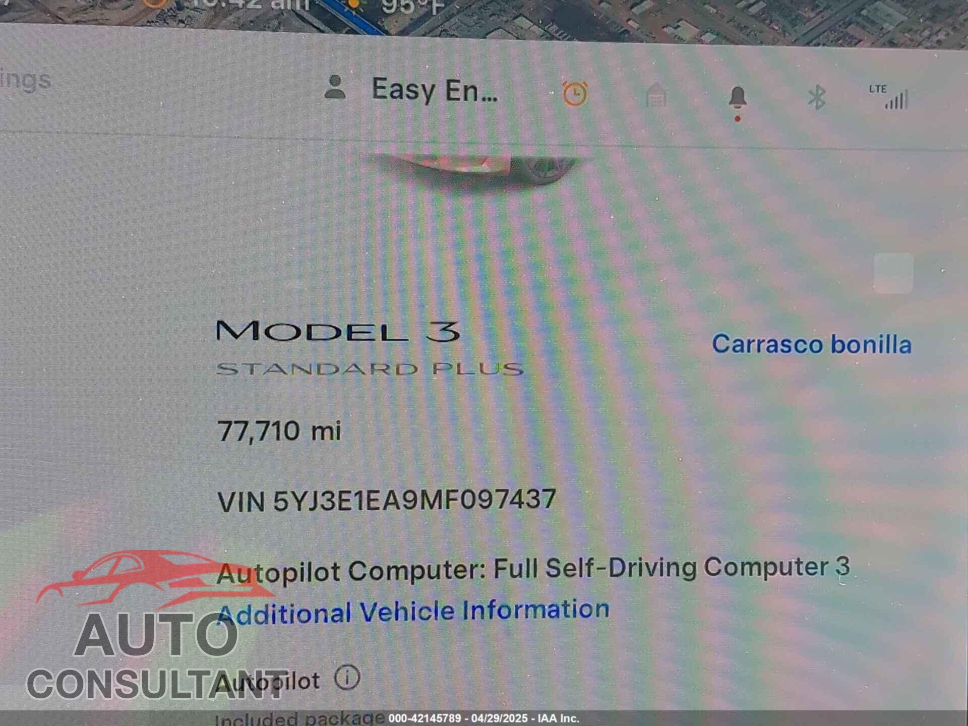 TESLA MODEL 3 2021 - 5YJ3E1EA9MF097437