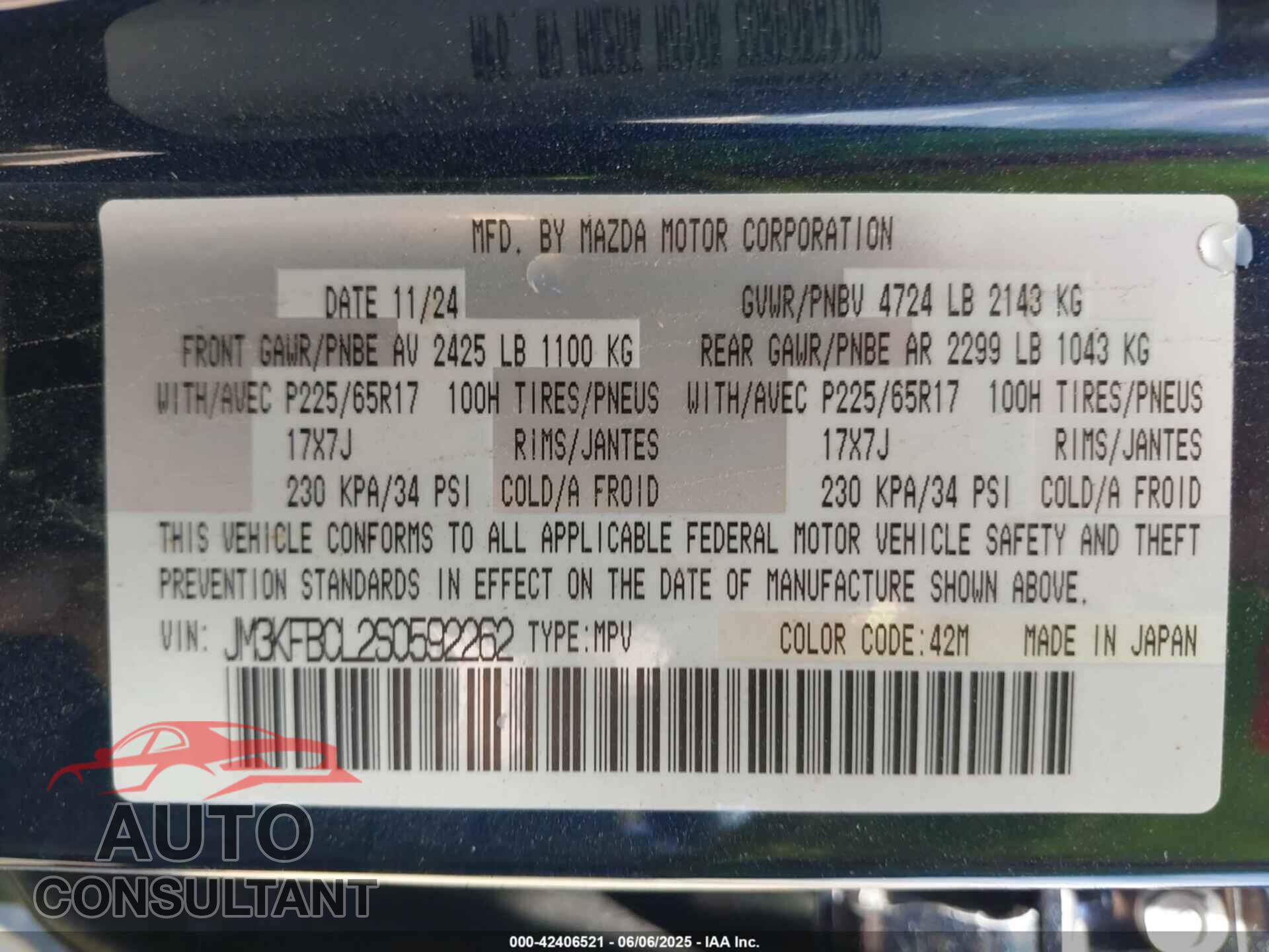 MAZDA CX-5 2025 - JM3KFBCL2S0592262