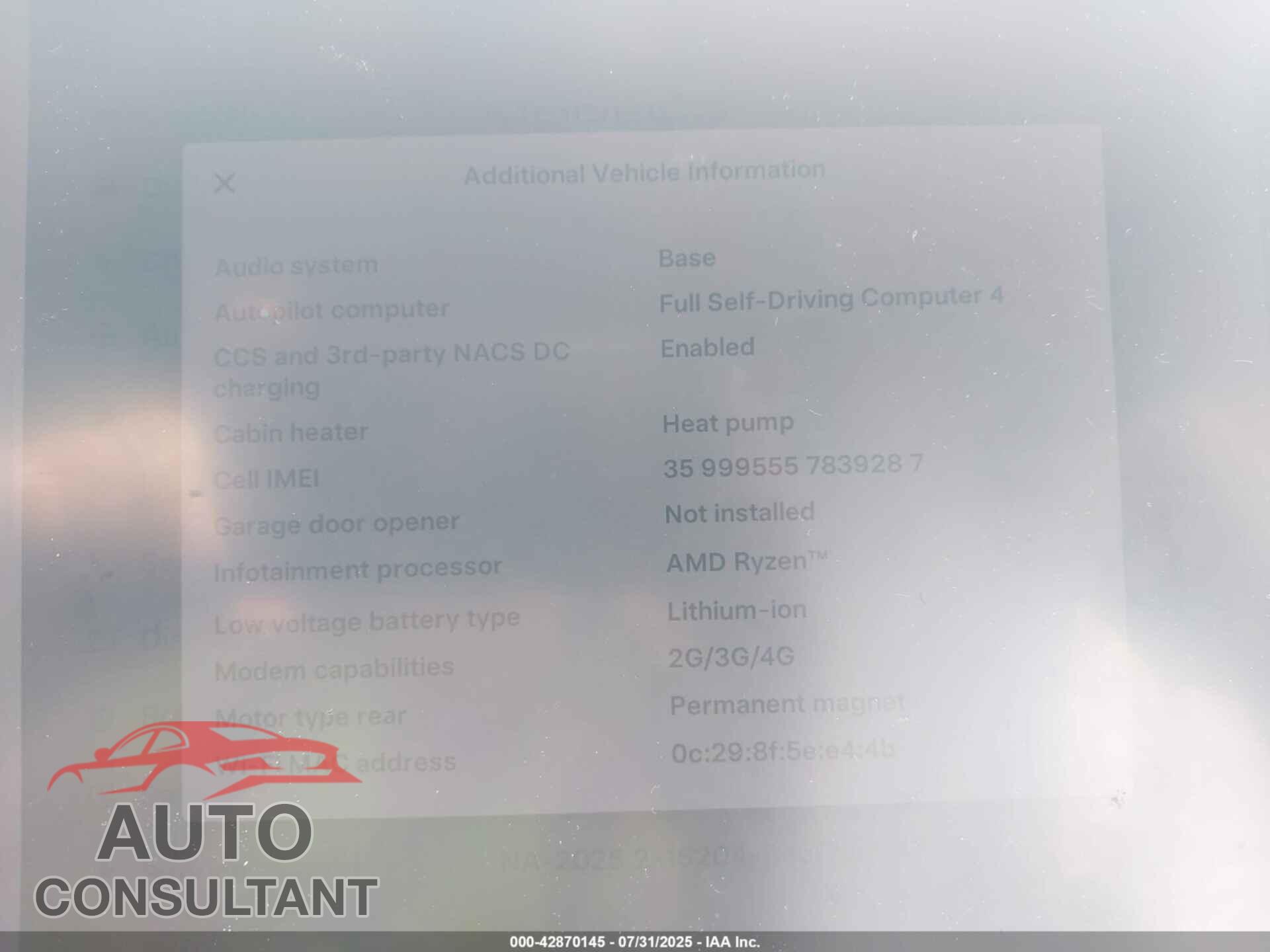 TESLA MODEL 3 2025 - 5YJ3E1EA4SF024098