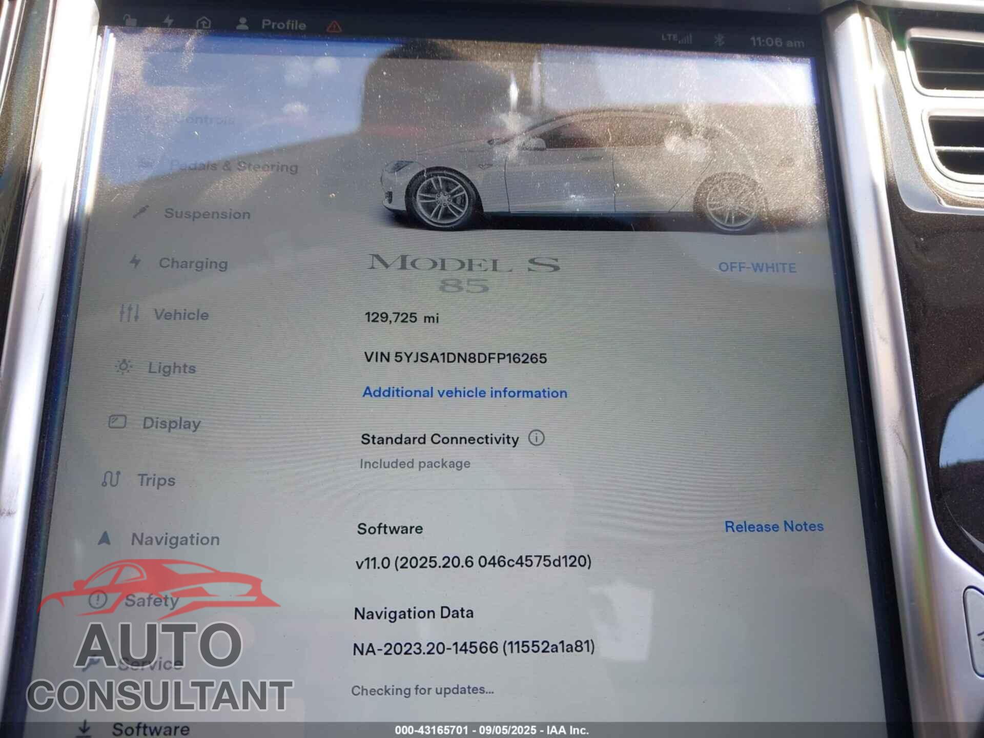 TESLA MODEL S 2013 - 5YJSA1DN8DFP16265