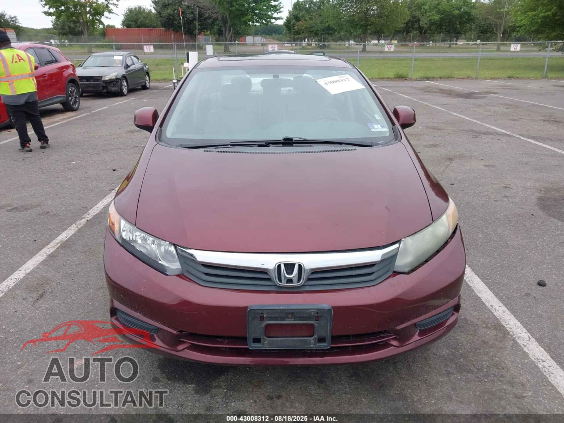 HONDA CIVIC 2012 - 19XFB2F92CE337545