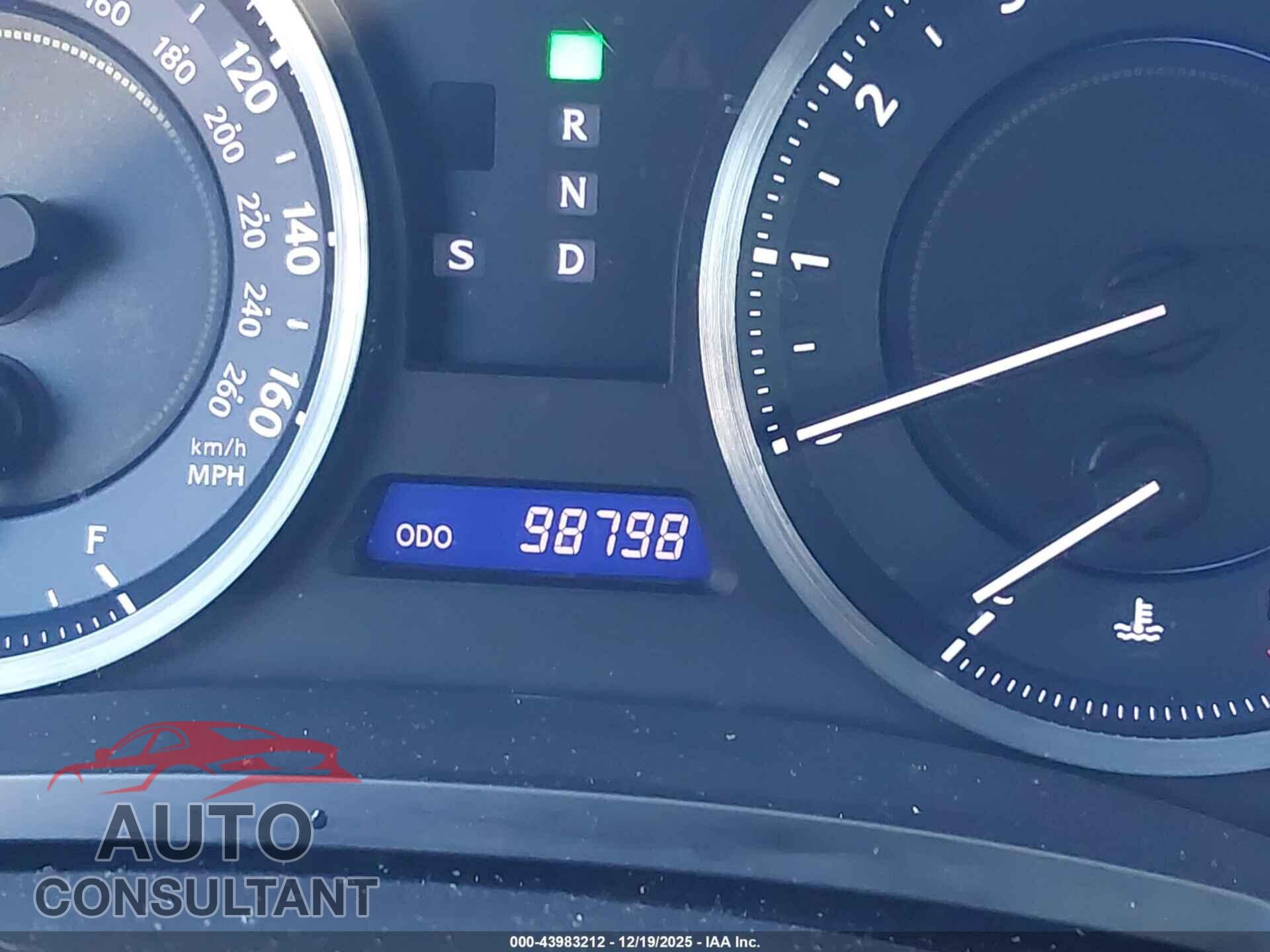 LEXUS IS 250 2012 - JTHCF5C20C5058041