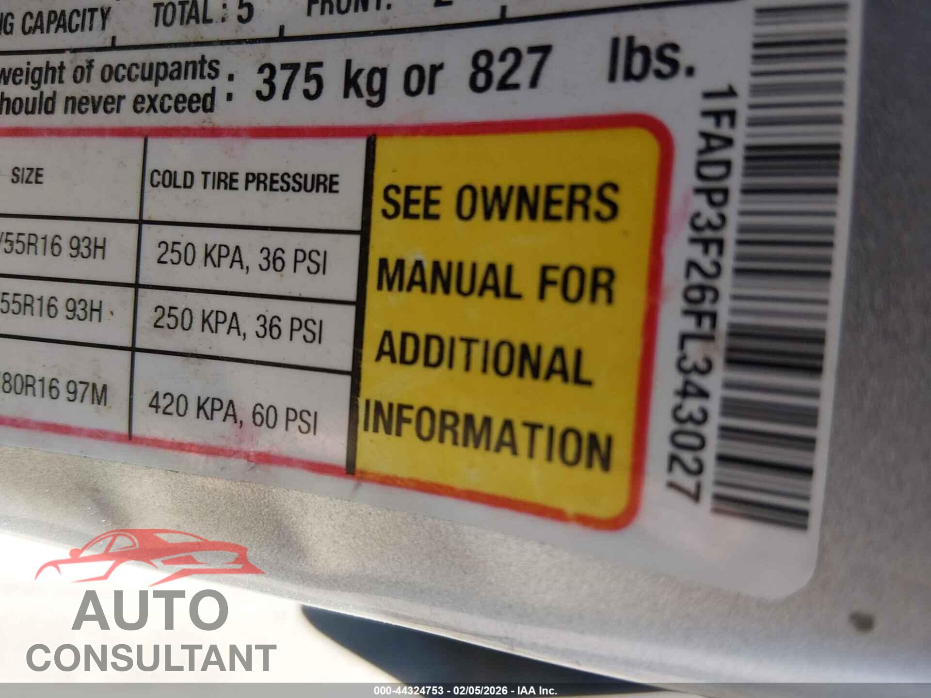 FORD FOCUS 2015 - 1FADP3F26FL343027