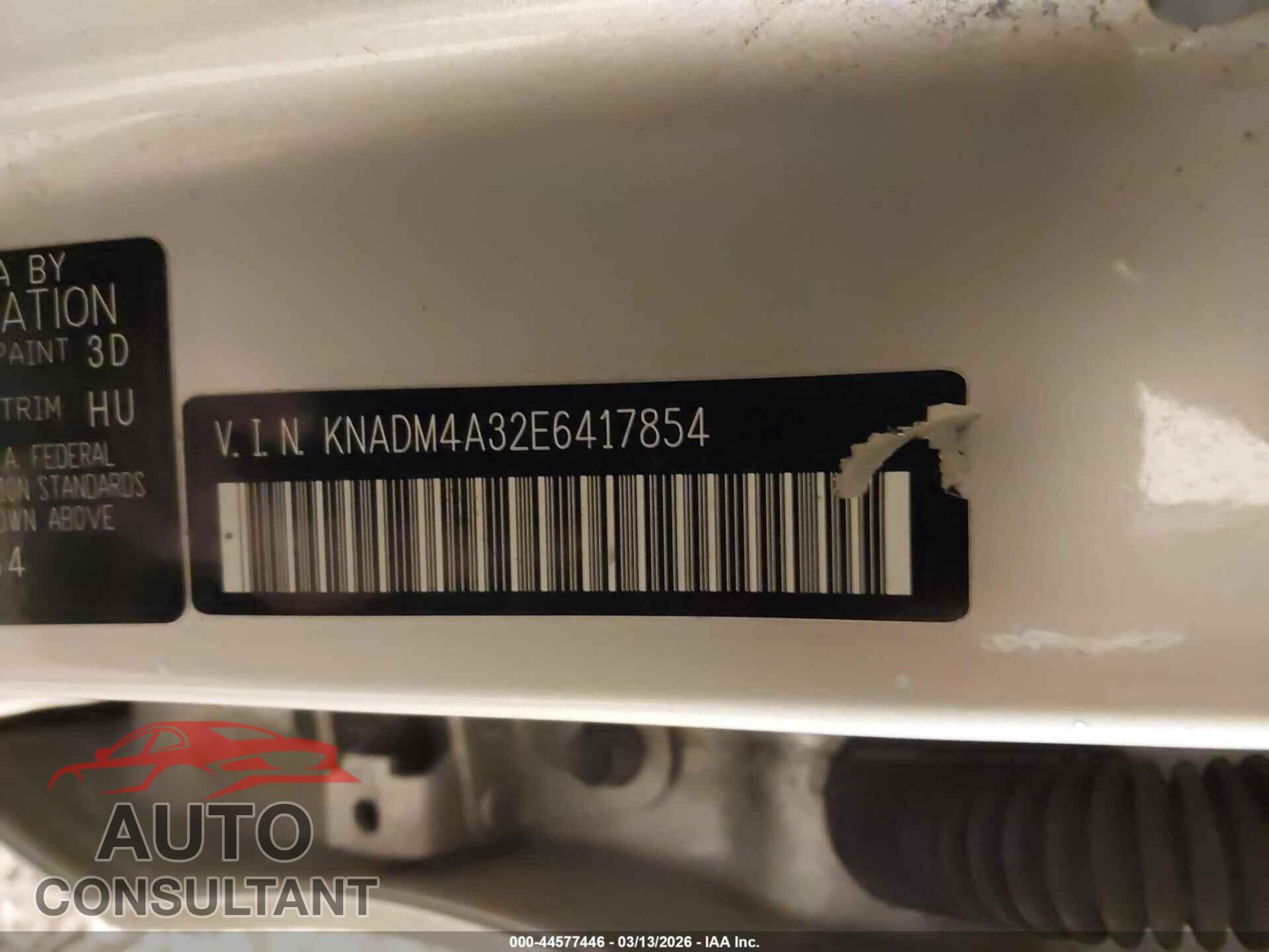 KIA RIO 2014 - KNADM4A32E6417854