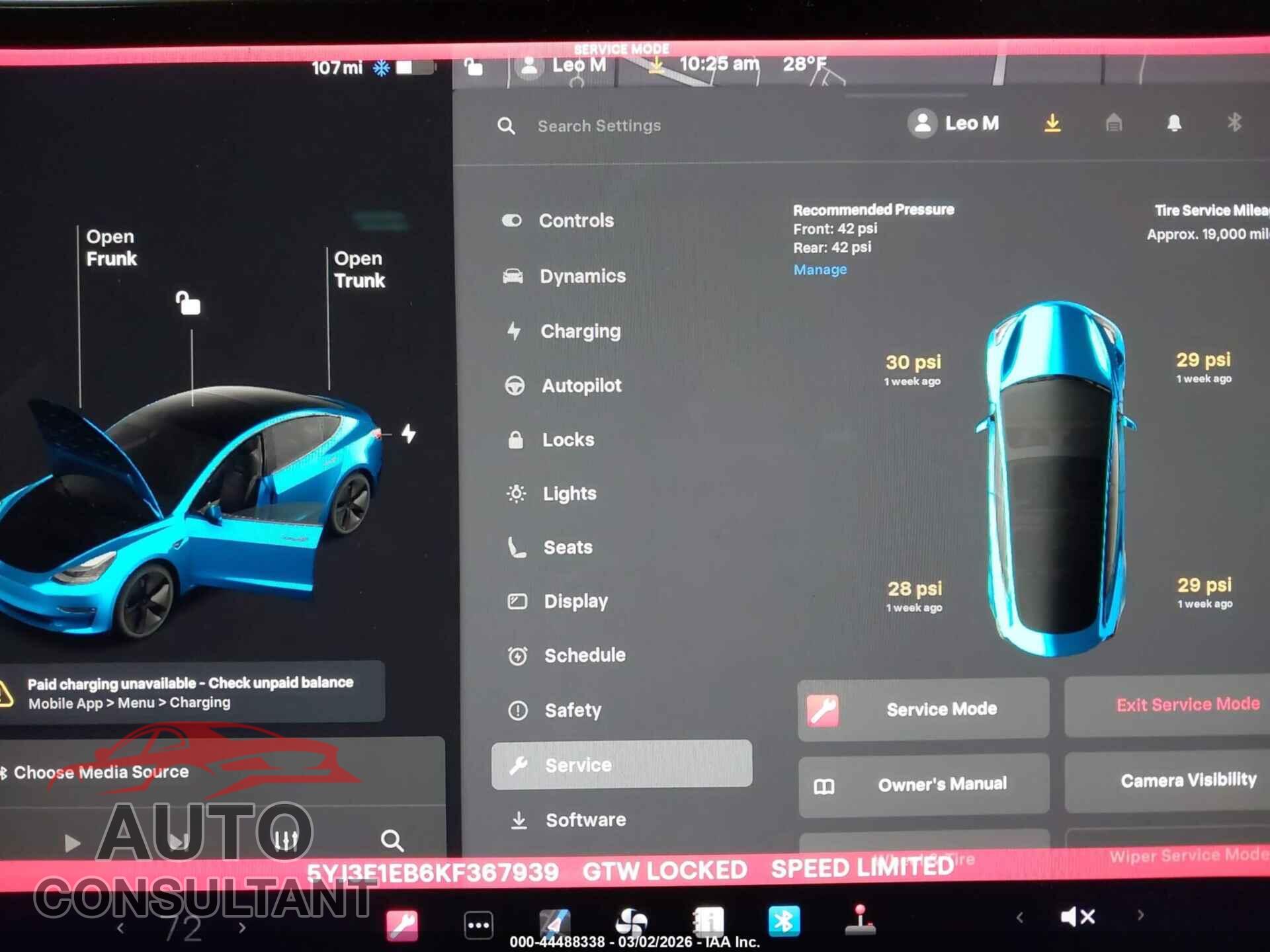 TESLA MODEL 3 2019 - 5YJ3E1EB6KF367939
