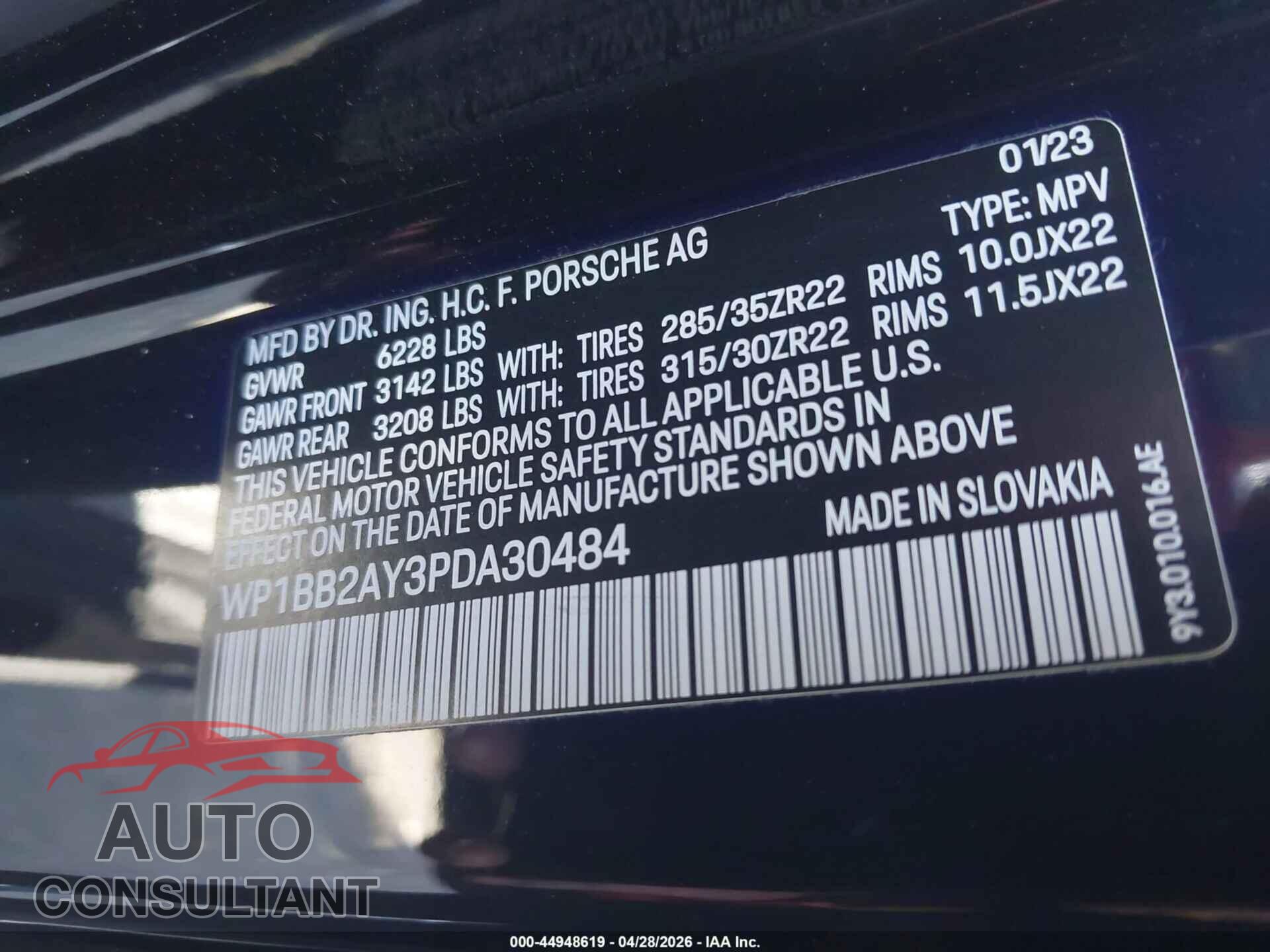 PORSCHE CAYENNE COUPE 2023 - WP1BB2AY3PDA30484